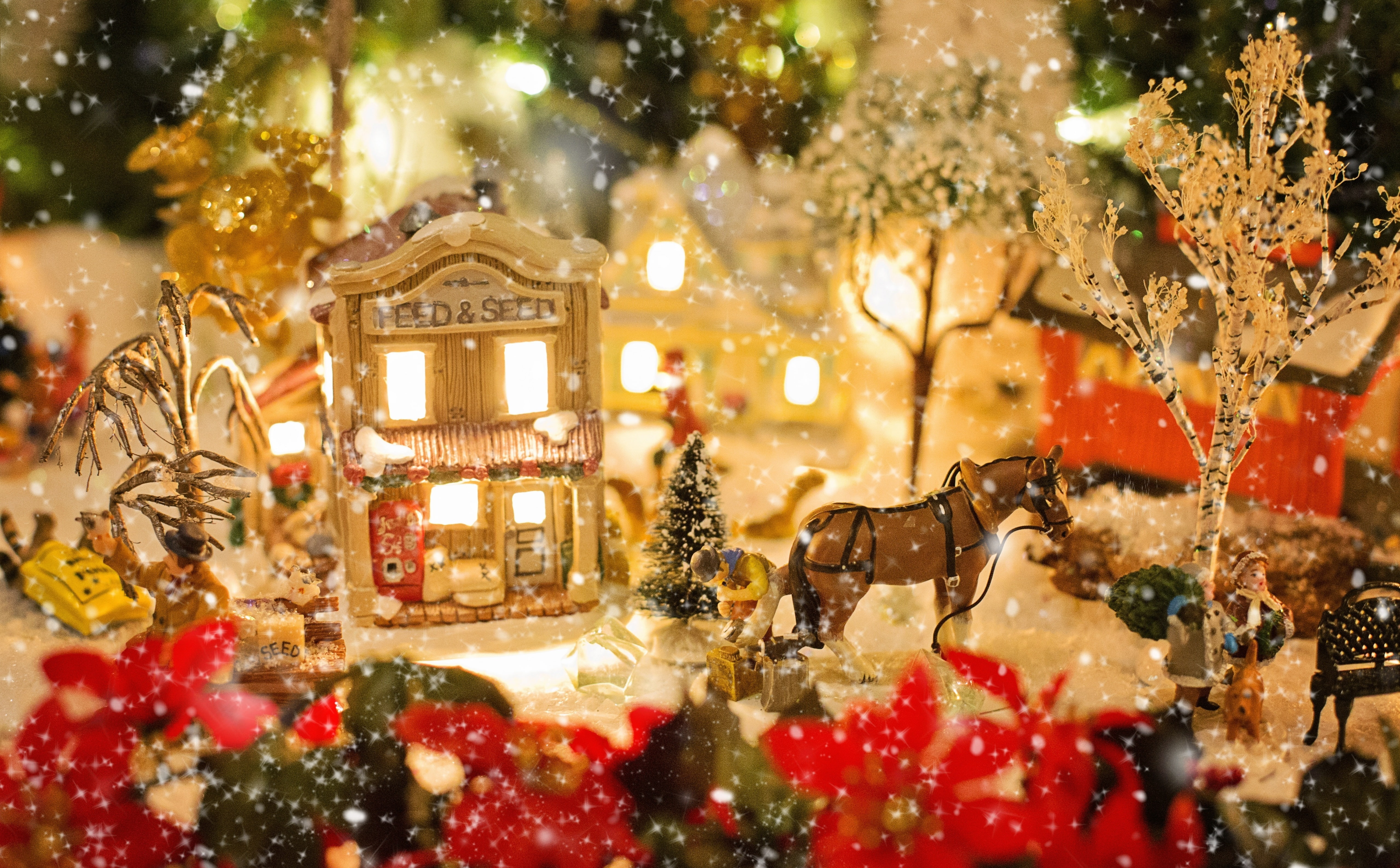 celebration event, christmas ornament, christmasvillage, Holiday, close-up, christmas decoration, selective focus, event, Holidays, MerryChristmas, illuminated, HD Wallpaper