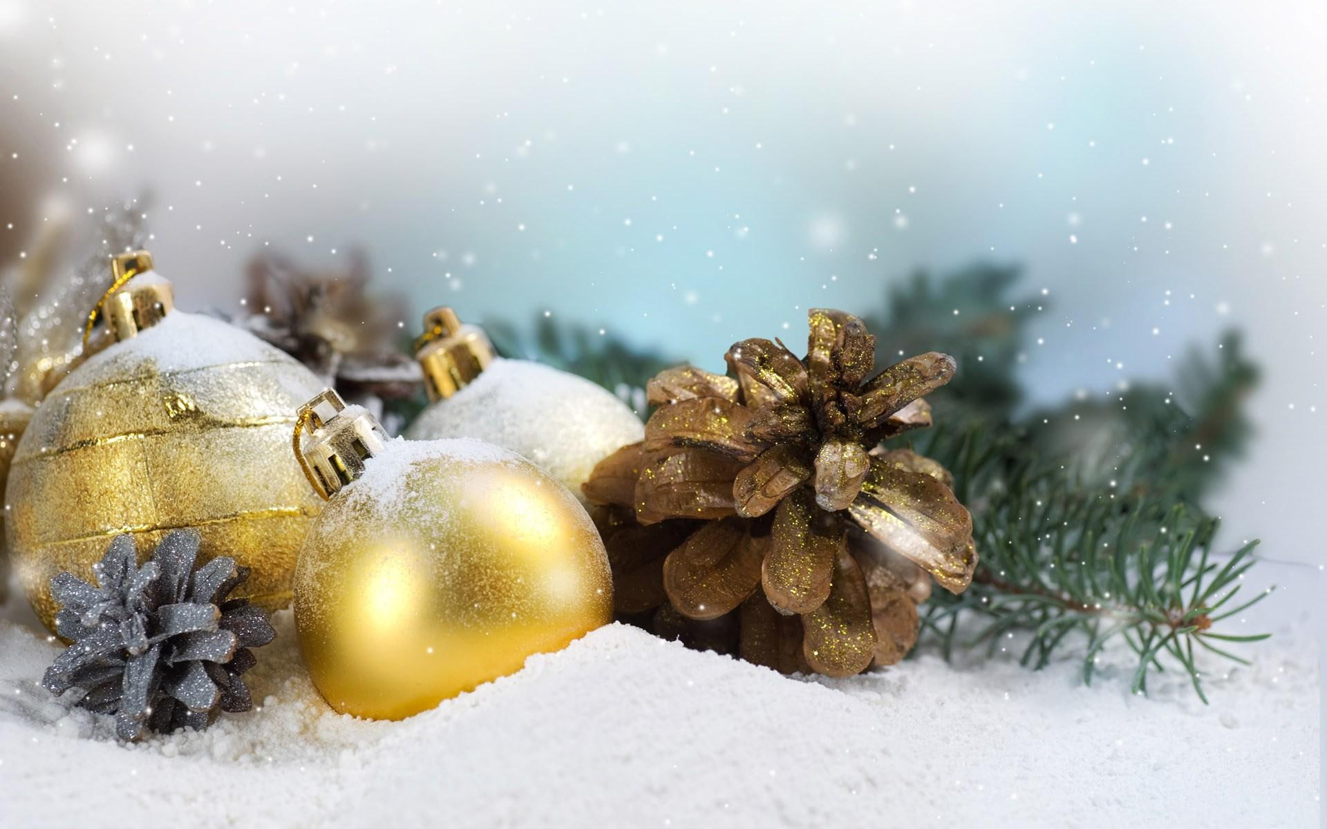 christmas, 1080P, awesome, balls, snow, holiday, winter, HD Wallpaper