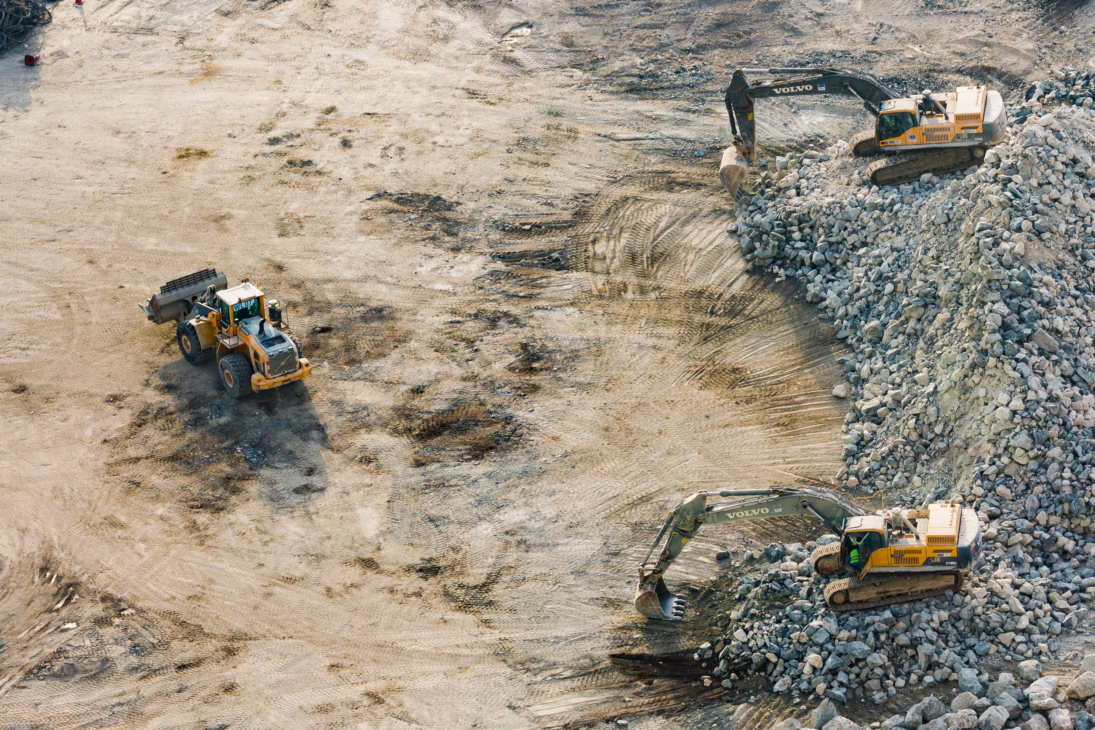 day, nature, end, nautical vessel, site, near, action, quarry, yellow, mode of transportation, construction machinery, industry, construction site, mine, HD Wallpaper