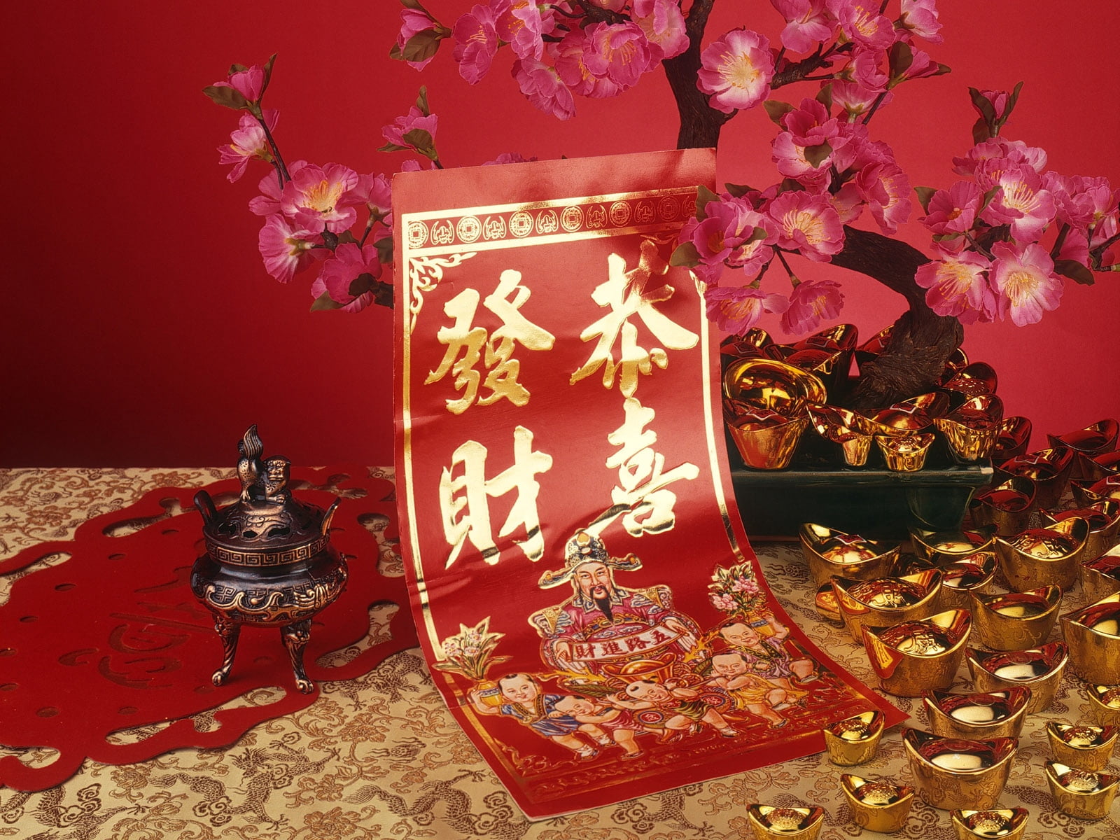 thailand, fabric, 720P, religion, backgrounds, pattern, decoration, buddhism, prosperity, chinese Culture, symbol, table, spirituality, gold, floral pattern, HD Wallpaper