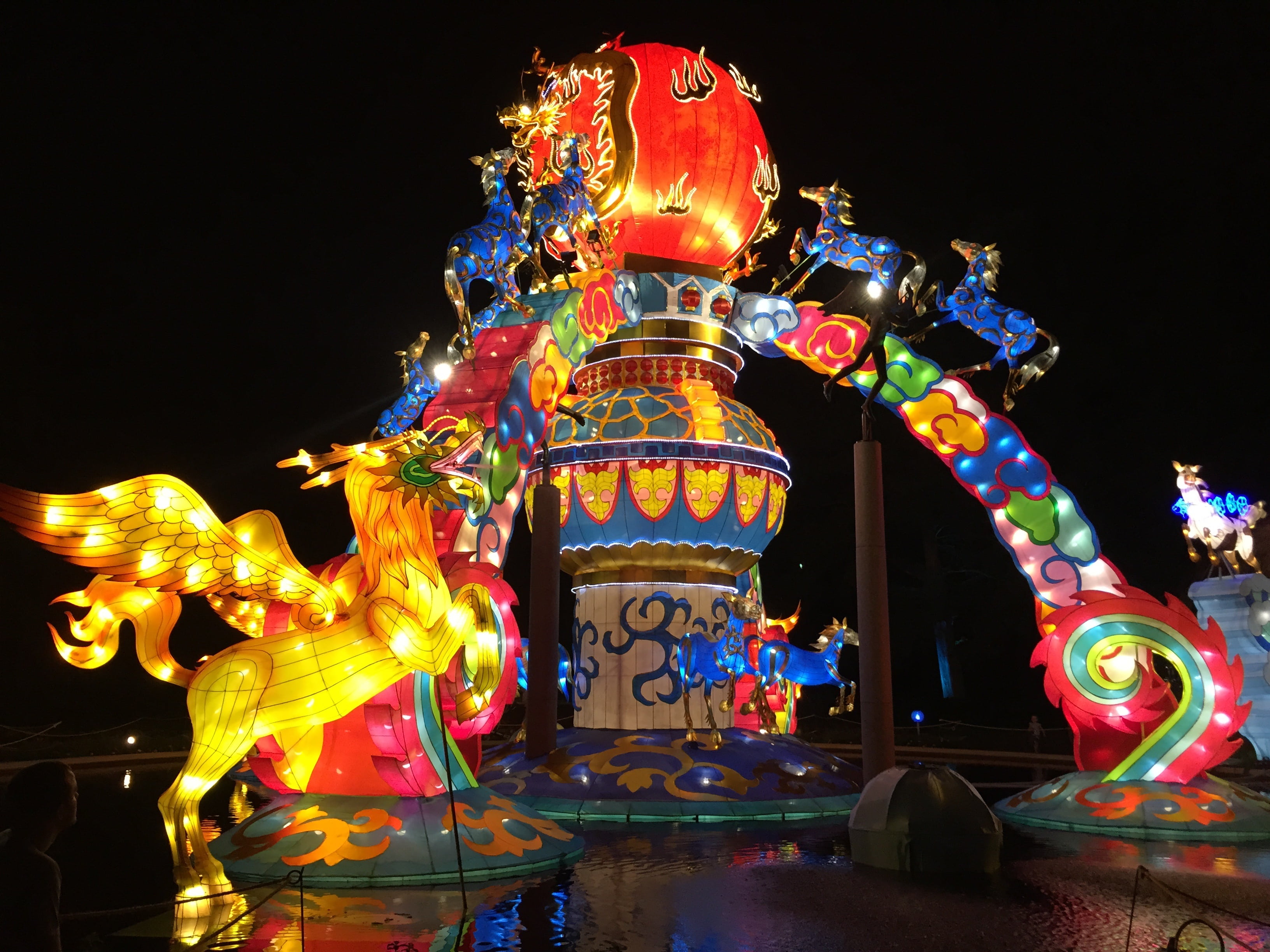 prosperity, outdoors, 2K, representation, outdoor, cultural, festival, red, colours, china, festive, nature, architecture, ornate, chinese new year, creativity, HD Wallpaper