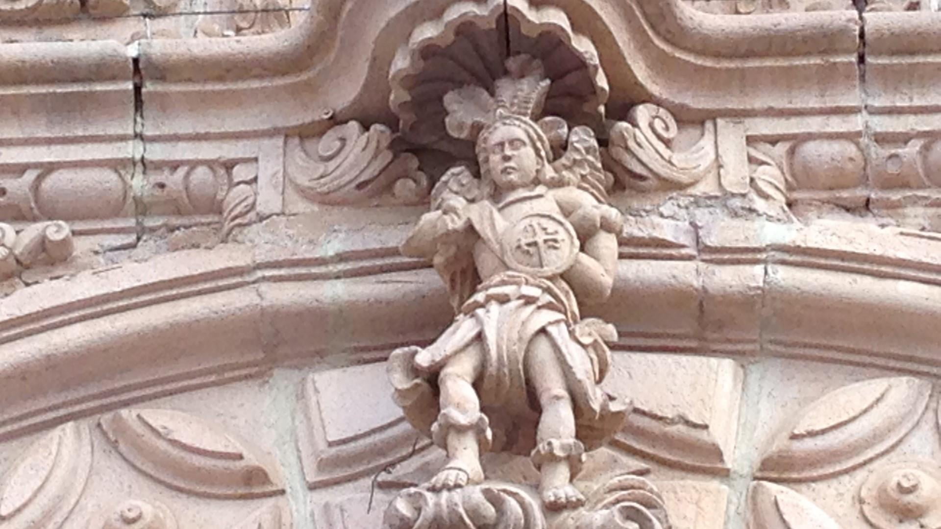 ornate, day, creativity, statue, history, catedral, arquitectura, angel, 1080P, art and craft, zacatecas, religion, representation, animal representation, HD Wallpaper