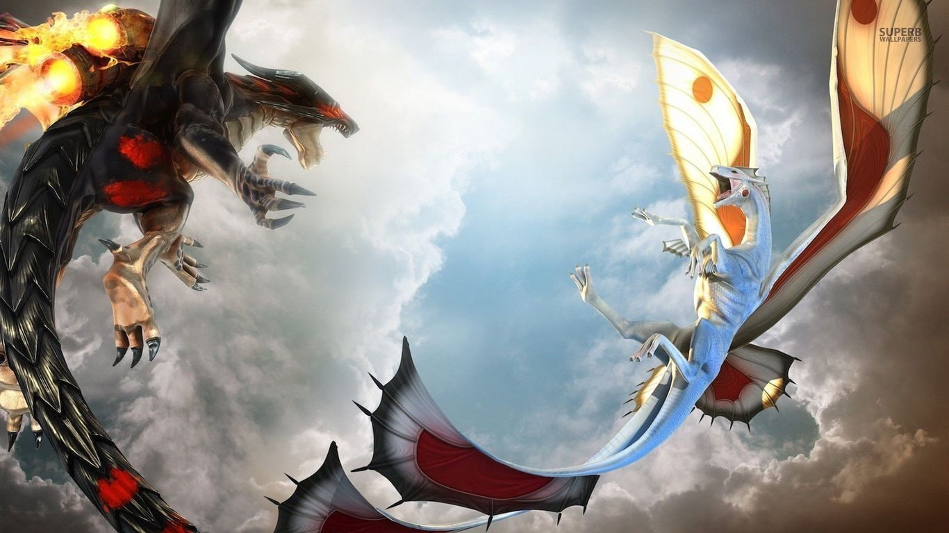 720P, nature, panoramic, arts culture and entertainment, success, fantasy art, sky, flying, environment, dragon, cloudscape, adult, Divinity, cloud - sky, HD Wallpaper