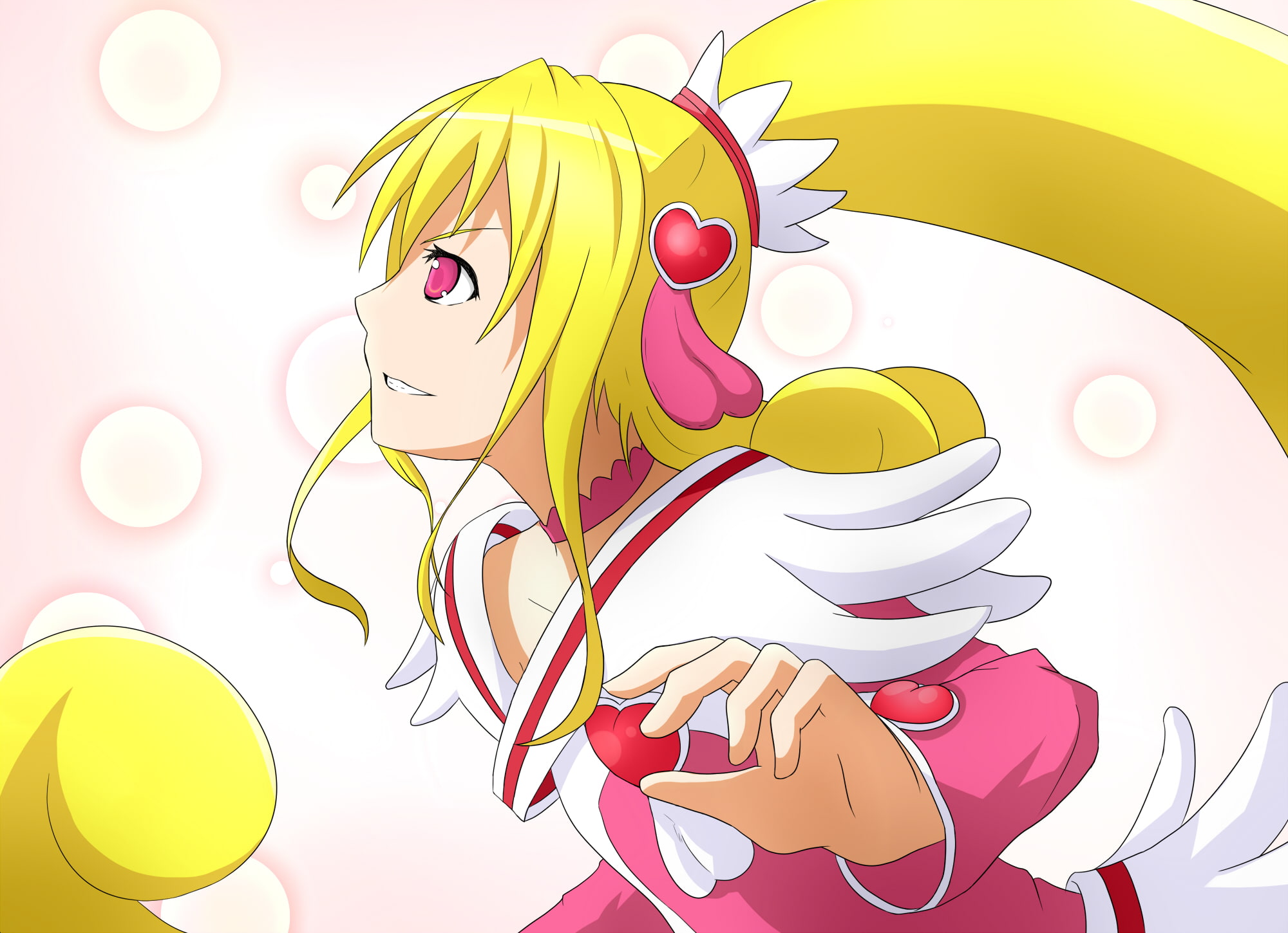 dokidoki, precure, hair, blonde, 1080P, HD Wallpaper