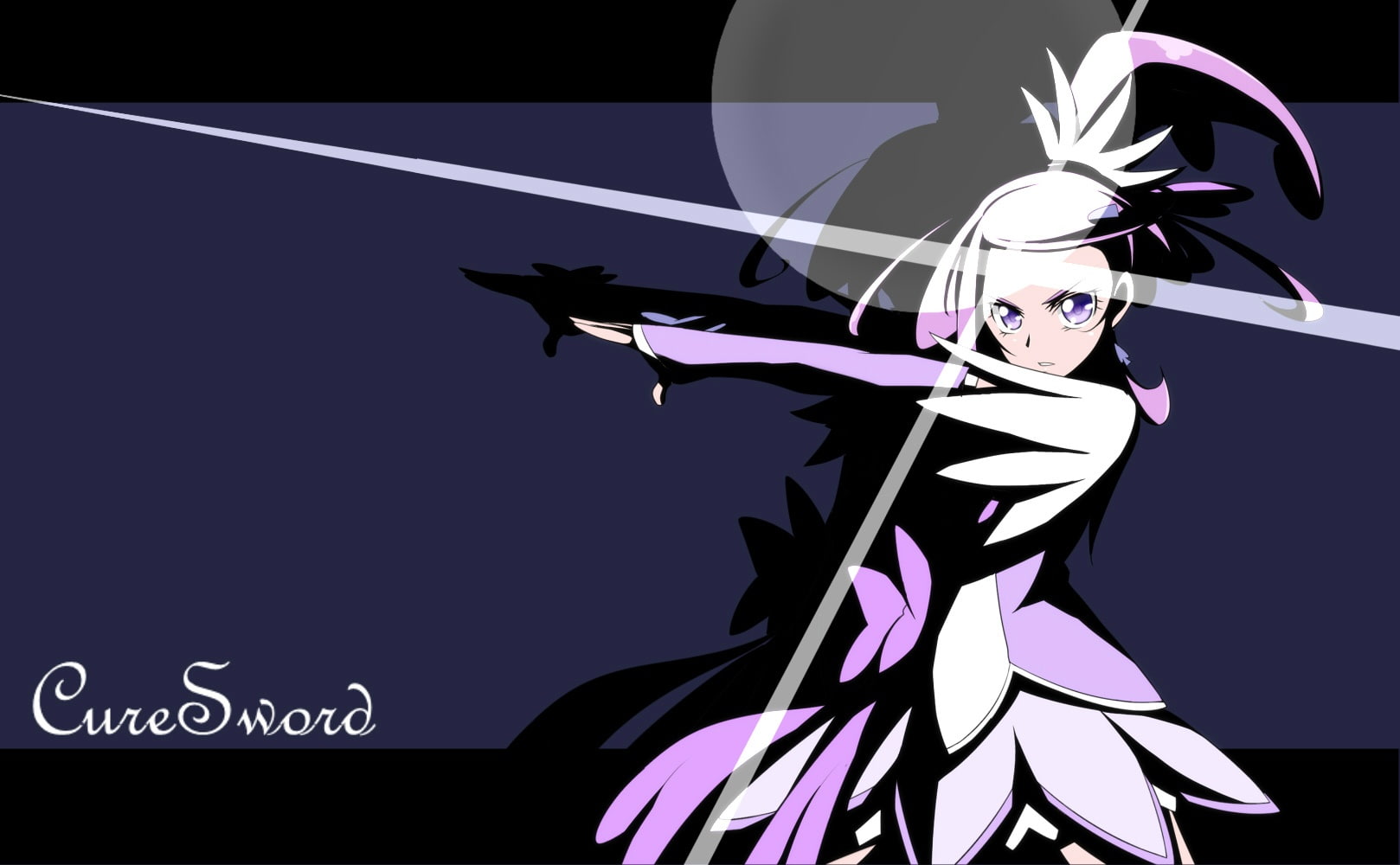 konachan, eyes, dress, jabara, purple, com, pink, precure, makoto, 720P, polychromatic, hair, sword, kenzaki, tornado, dokidoki!, long, cure, 242631, HD Wallpaper