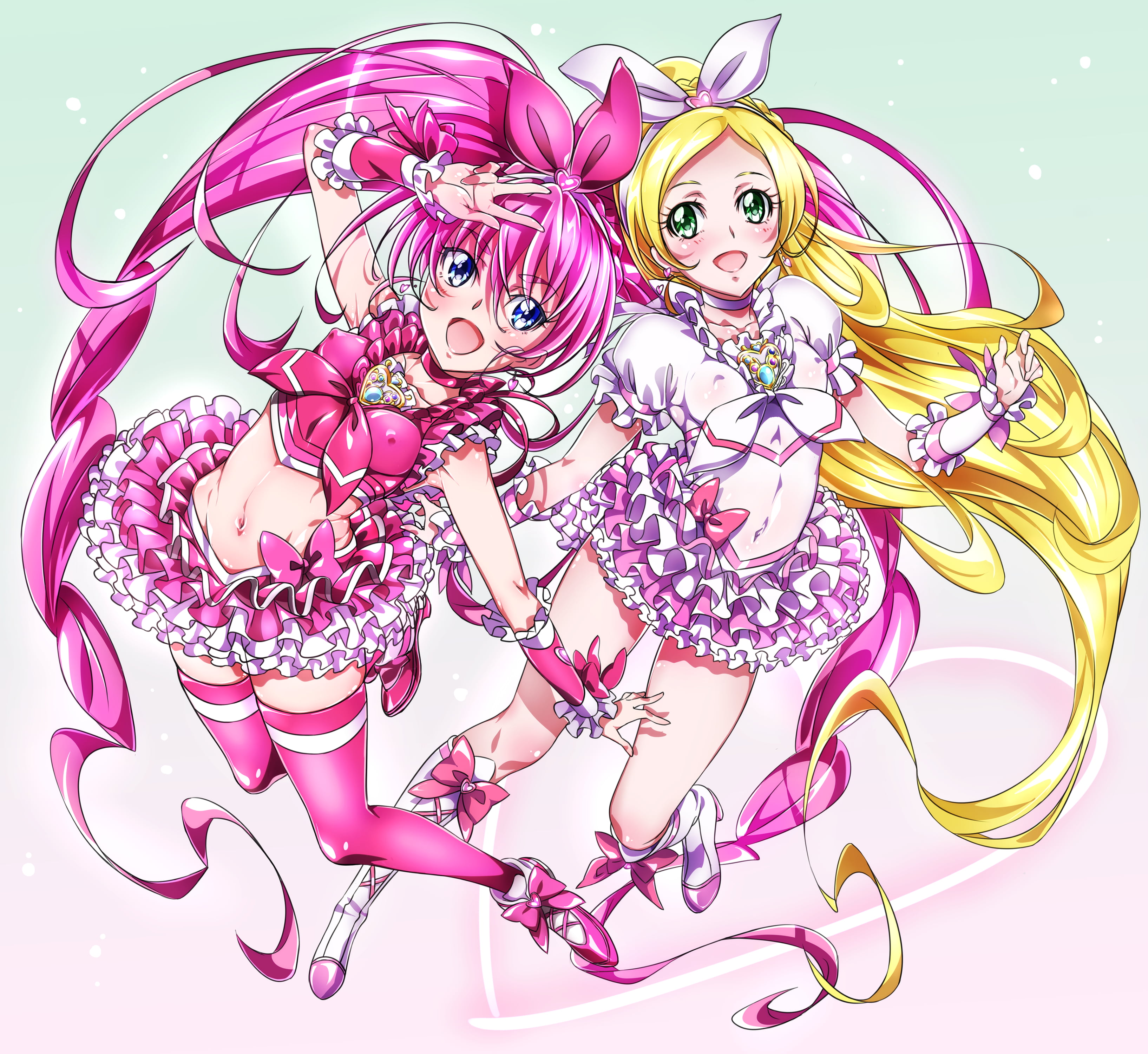 2K, Pretty Cure, thigh-highs, Precure, HD Wallpaper