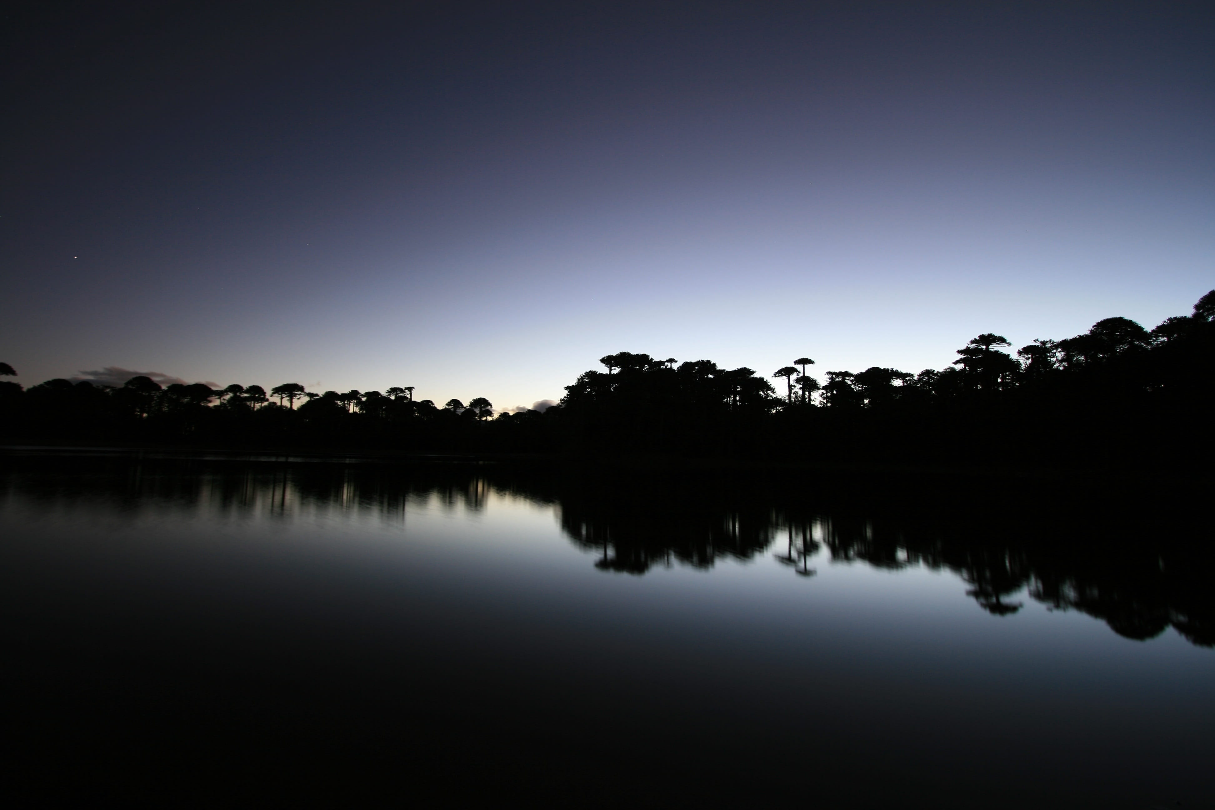 tranquility, south america, sky, reflection, outdoors, lake, silhouette, region de la araucania, night, dark, no people, volcano, nature, non-urban scene, HD Wallpaper