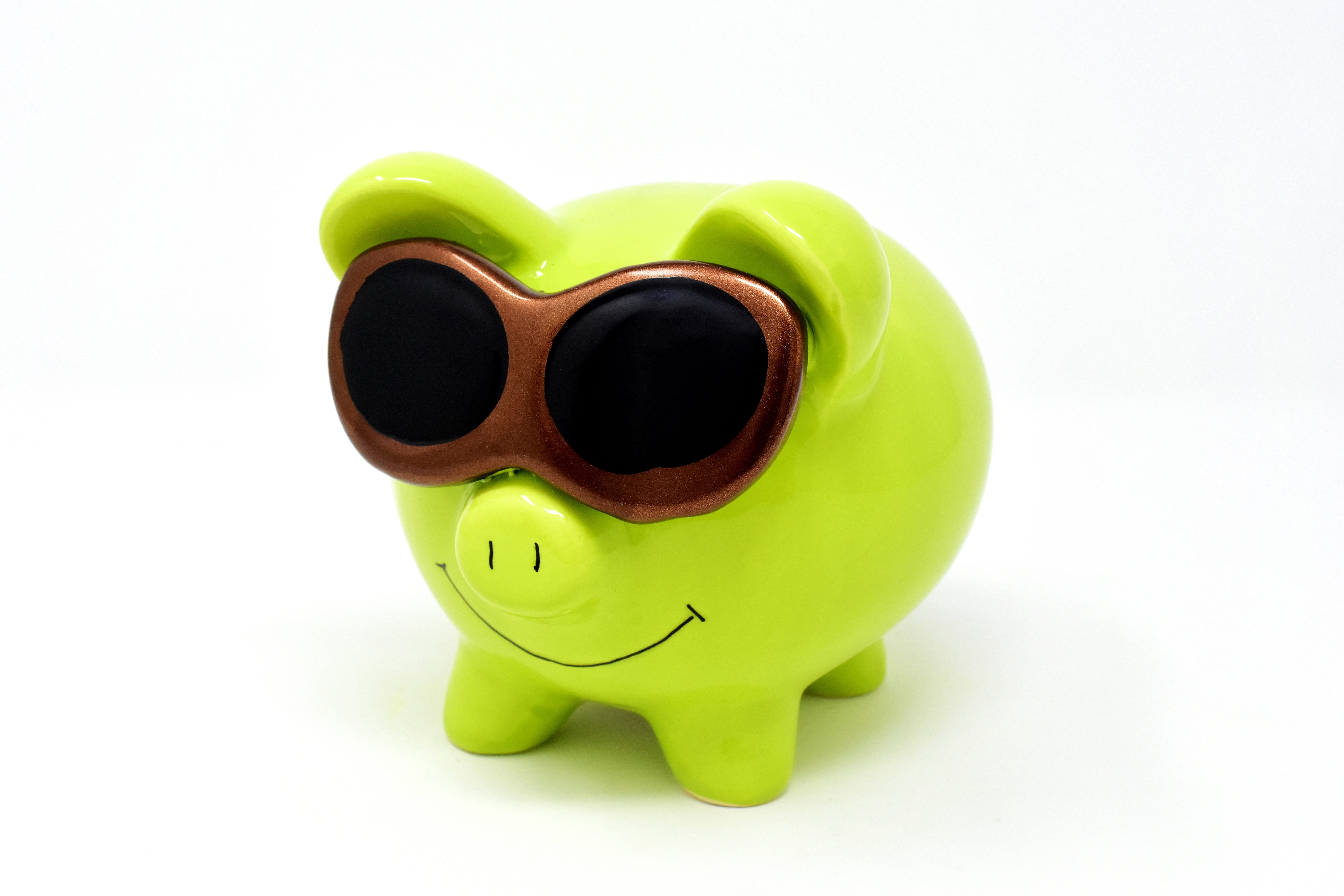 cash injection, plastic, cute, business, security, cool, funny, pig, save money, white background, economical, savings, sunglasses, no people, figure, environment, HD Wallpaper