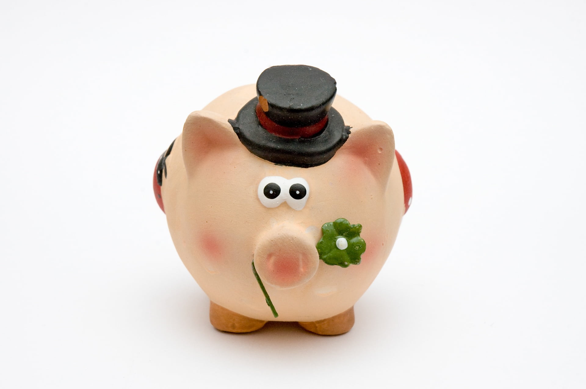 lucky charm, humor, white background, hat, human representation, banking, home Finances, lucky pig, shamrocks, savings, piggy Bank, creativity, indoors, HD Wallpaper