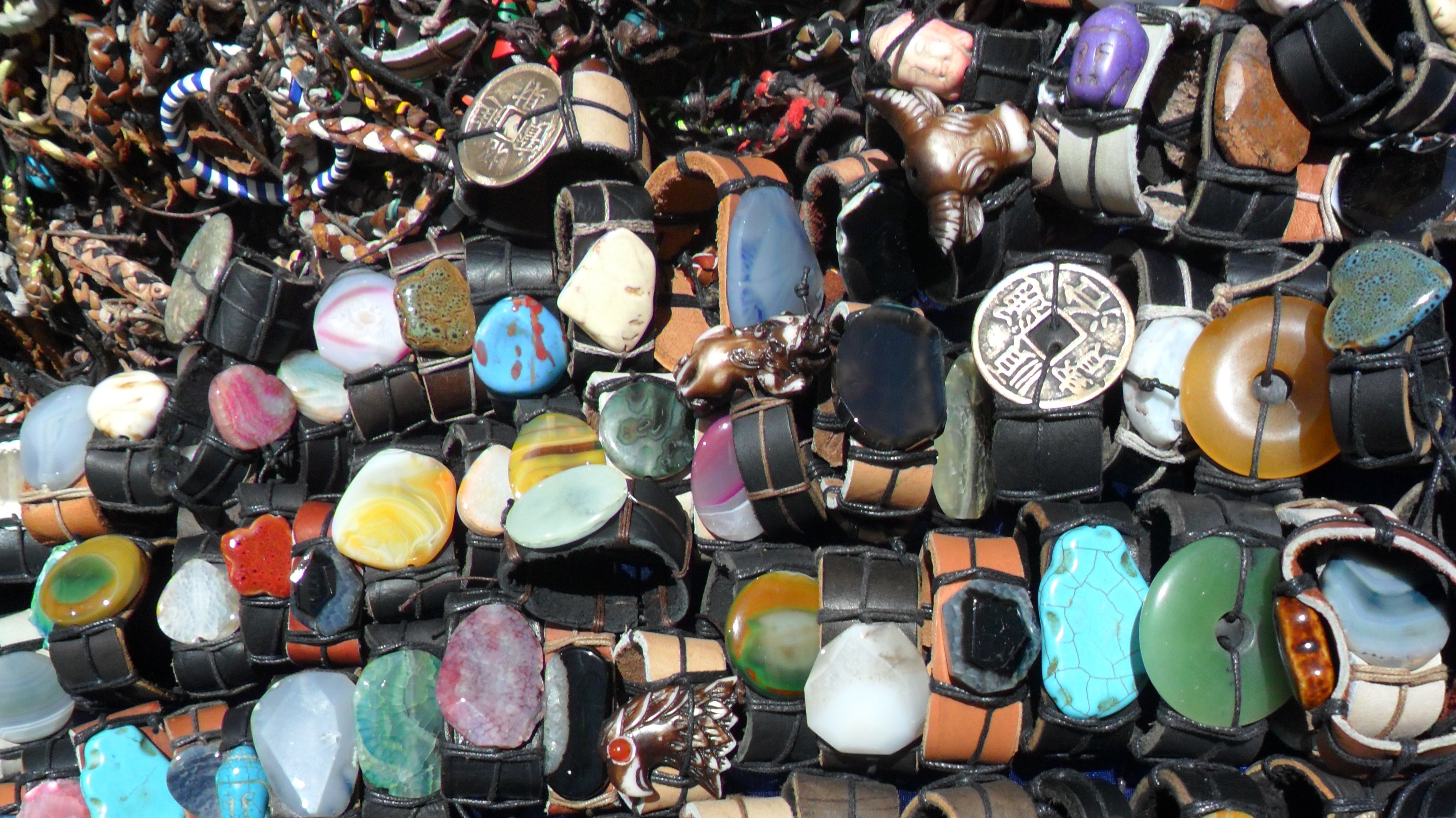 variation, arrangement, choice, still life, bracelet, design, street market, antique, large group of objects, consumerism, wristbands, for sale, market, HD Wallpaper