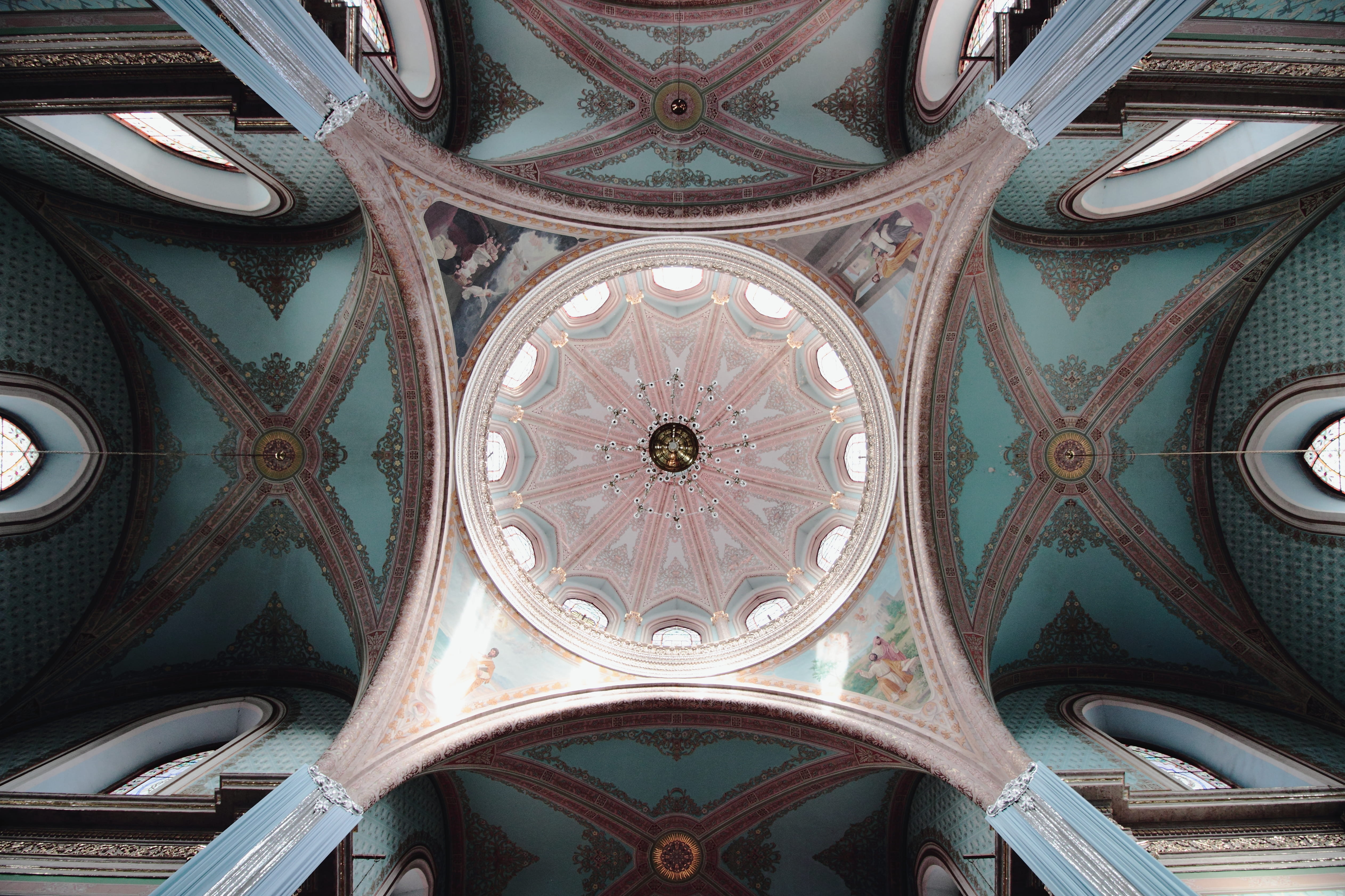 church, building, place of worship, texture, pattern, belief, religion, architecture, blue, art, vault, no people, spirituality, ornate, low angle view, HD Wallpaper