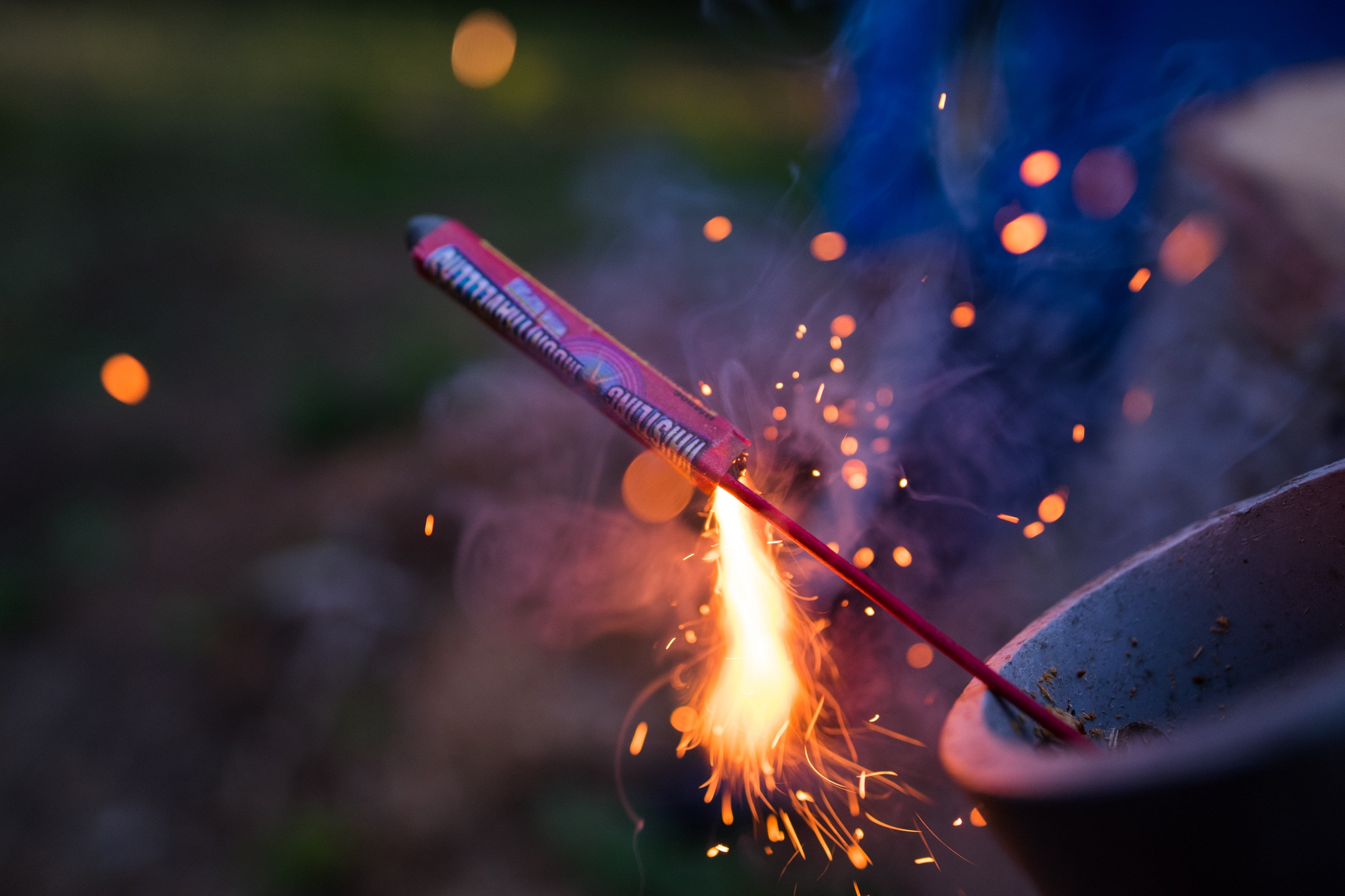 firecrackers, 2K, black Color, orange color, focus on foreground, glowing, backgrounds, close-up, heat - Temperature, illuminated, nature, smoke - Physical Structure, HD Wallpaper