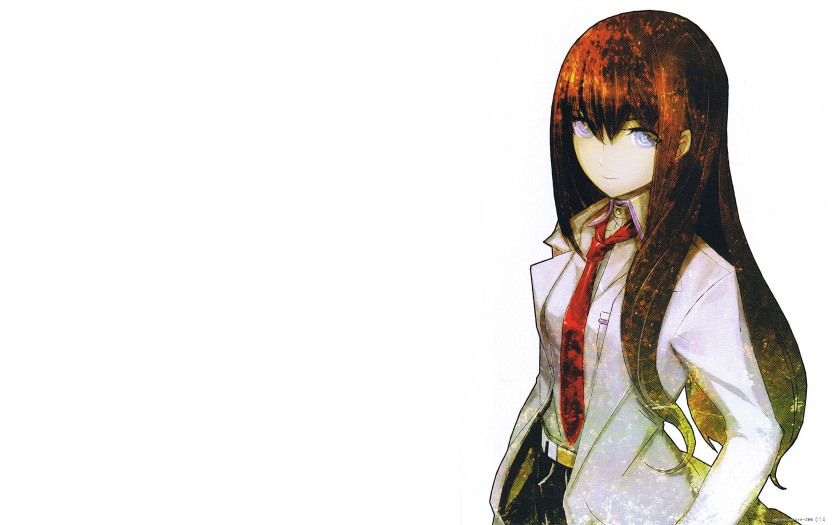 steins gate, 720P, background, kurisu, huke, girls, white, makise, anime, simple, HD Wallpaper