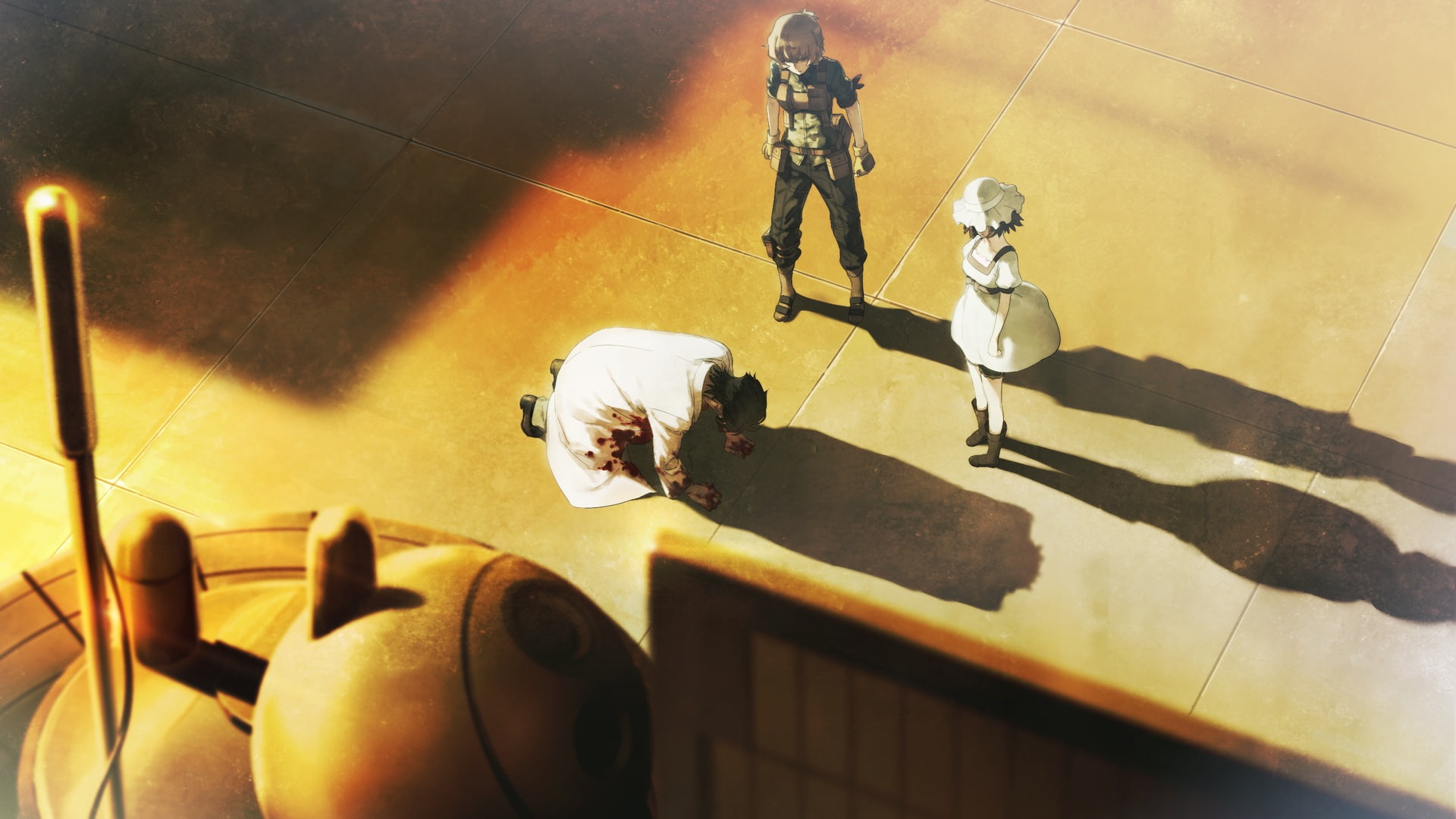 blood, dress, huke, hat, amane, brown, boots, hair, male, zero, military, game, com, suzuha, konachan, rintarou, 1080P, mayuri, steins;gate, uniform, shiina, HD Wallpaper
