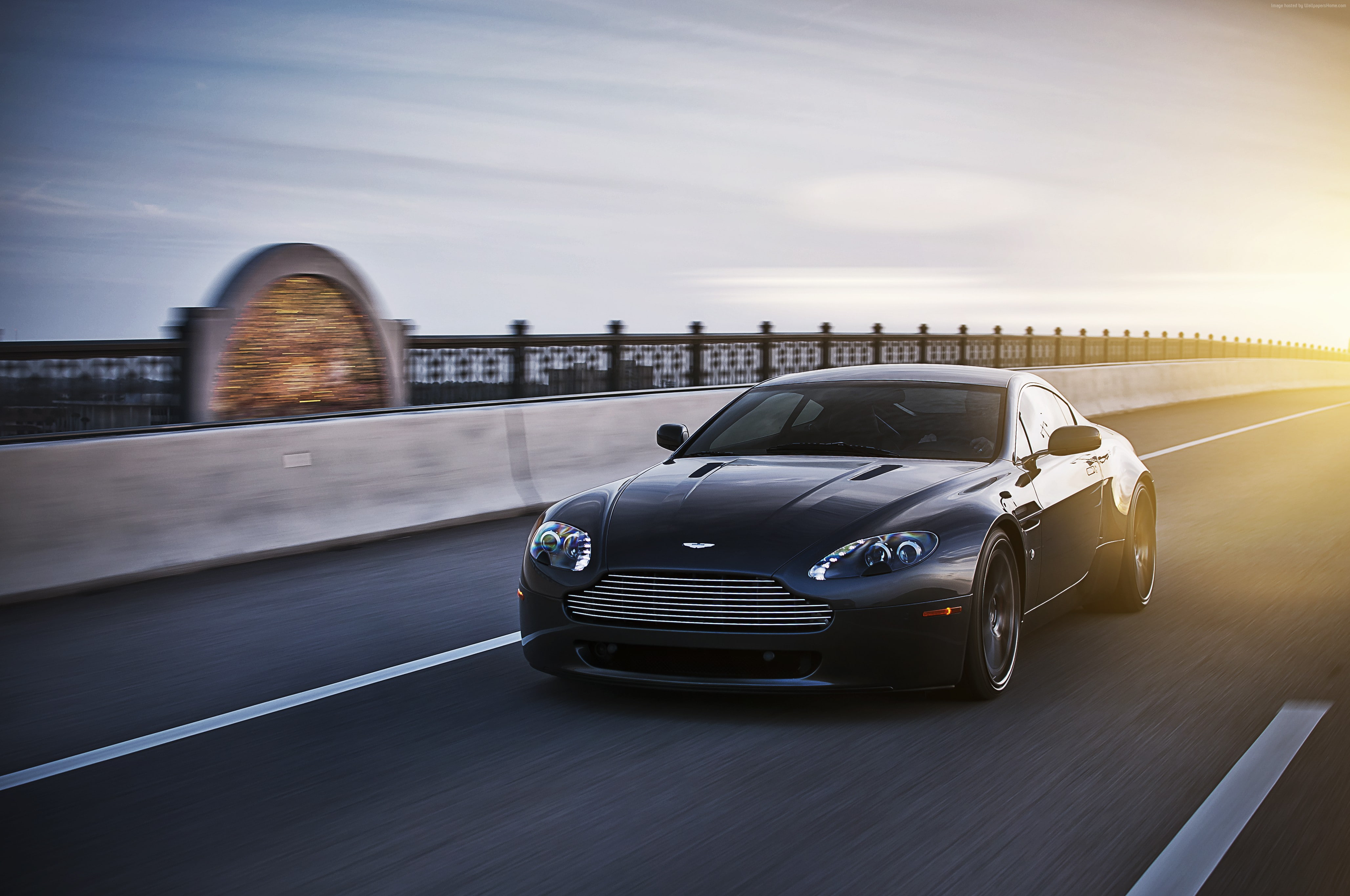 black, review, test drive, sports car, Zagato, speed, 4K, V12, silver, v8, Aston Martin Vantage, HD Wallpaper
