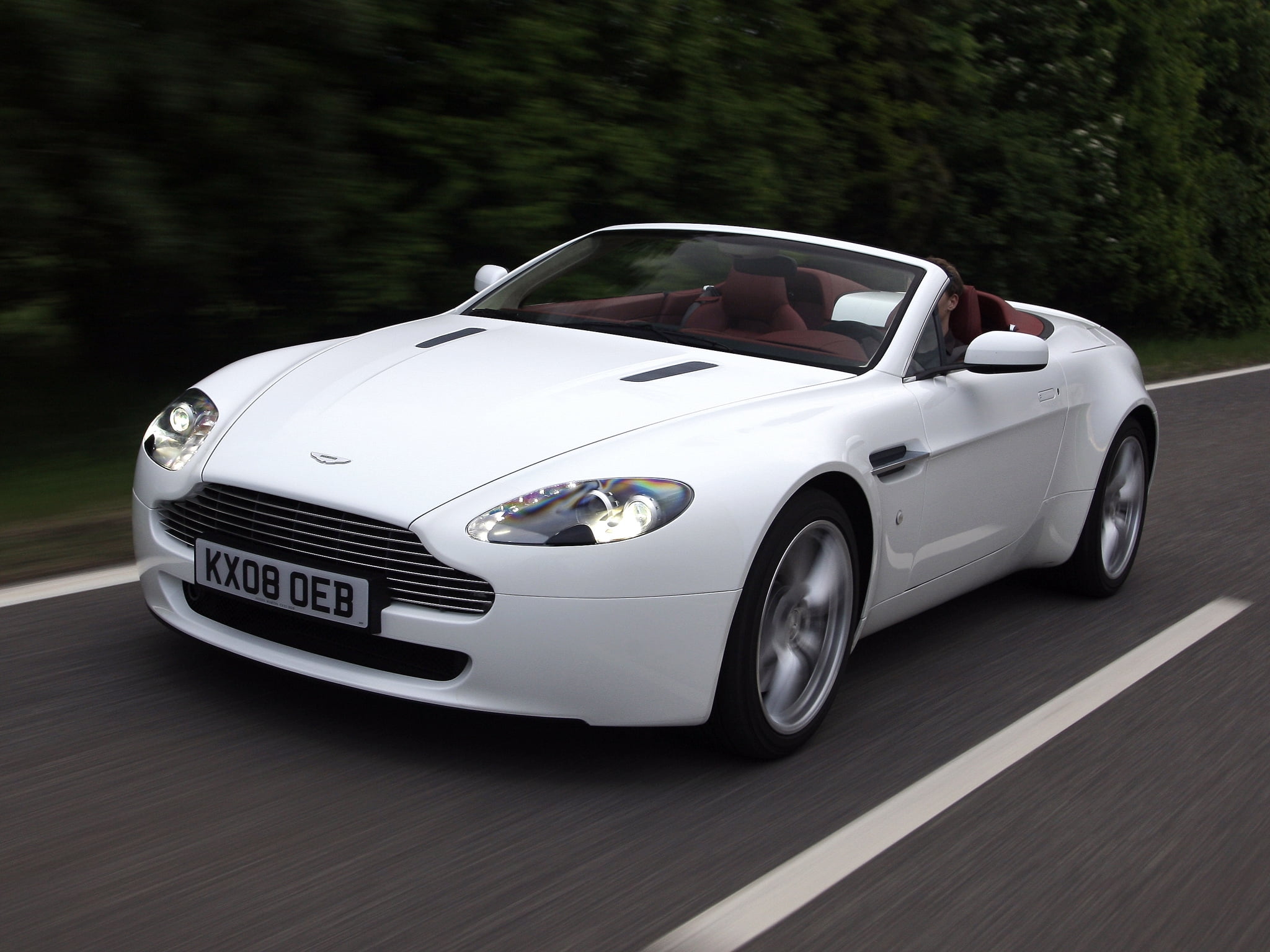motor Vehicle, wheel, luxury, no People, tree, front View, coupe, new, white color, transportation, speed, vitality, car, wealth, elegance, vantage, aston, HD Wallpaper