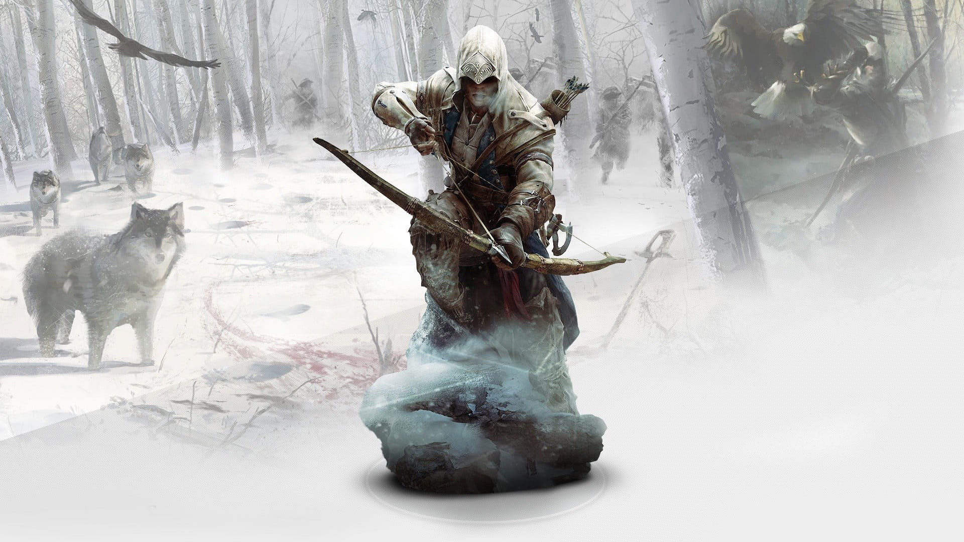 nature, representation, art and craft, creed, game, assassin, full length, plant, winter, digital composite, creativity, video games, day, 1080P, HD Wallpaper