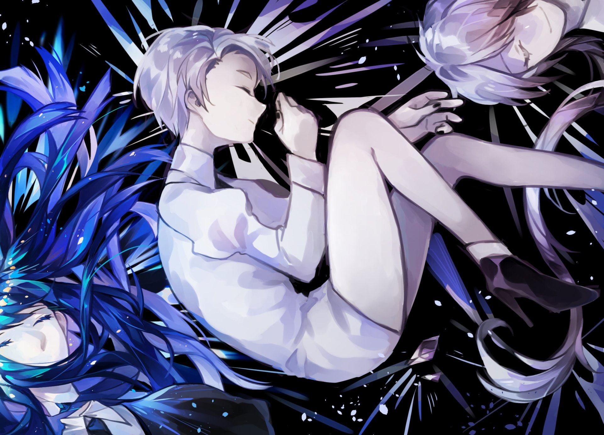 Ghost Quartz (Houseki no Kuni), Houseki no Kuni, Cairngorm (Houseki no Kuni), Lapis Lazuli (Houseki no Kuni), 1080P, Anime, HD Wallpaper