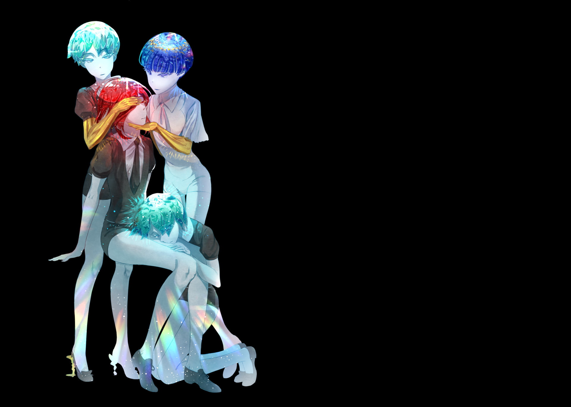 1080P, Cinnabar (Houseki no Kuni), Lapis Lazuli (Houseki no Kuni), Houseki no Kuni, Anime, Phosphophyllite (Houseki no Kuni), HD Wallpaper