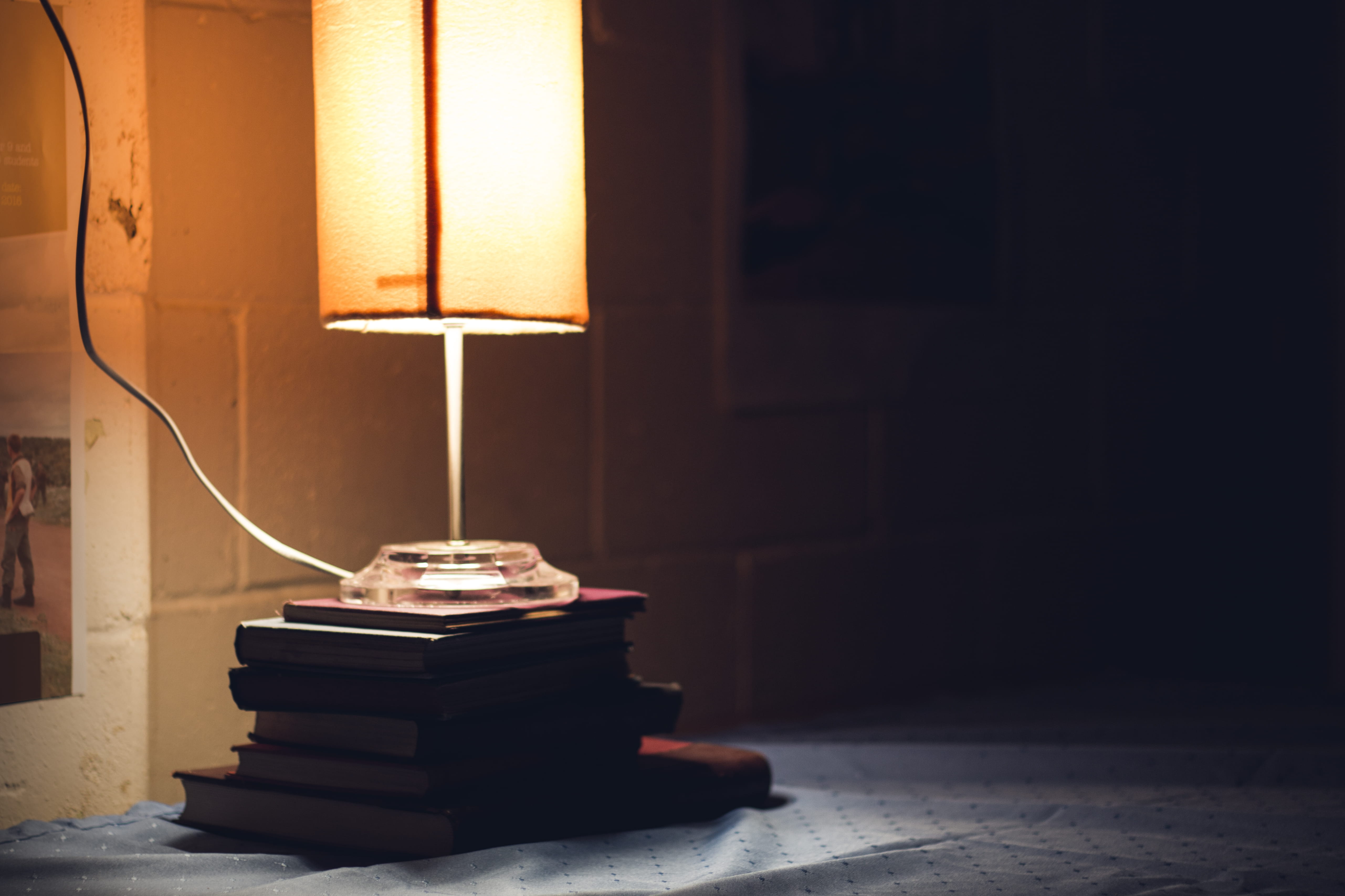 electricity, books, illuminated, reading, stack, flooring, lamp, publication, lamp shade, australia, lampshade, electric lamp, knowledge, no people, wall - building feature, HD Wallpaper
