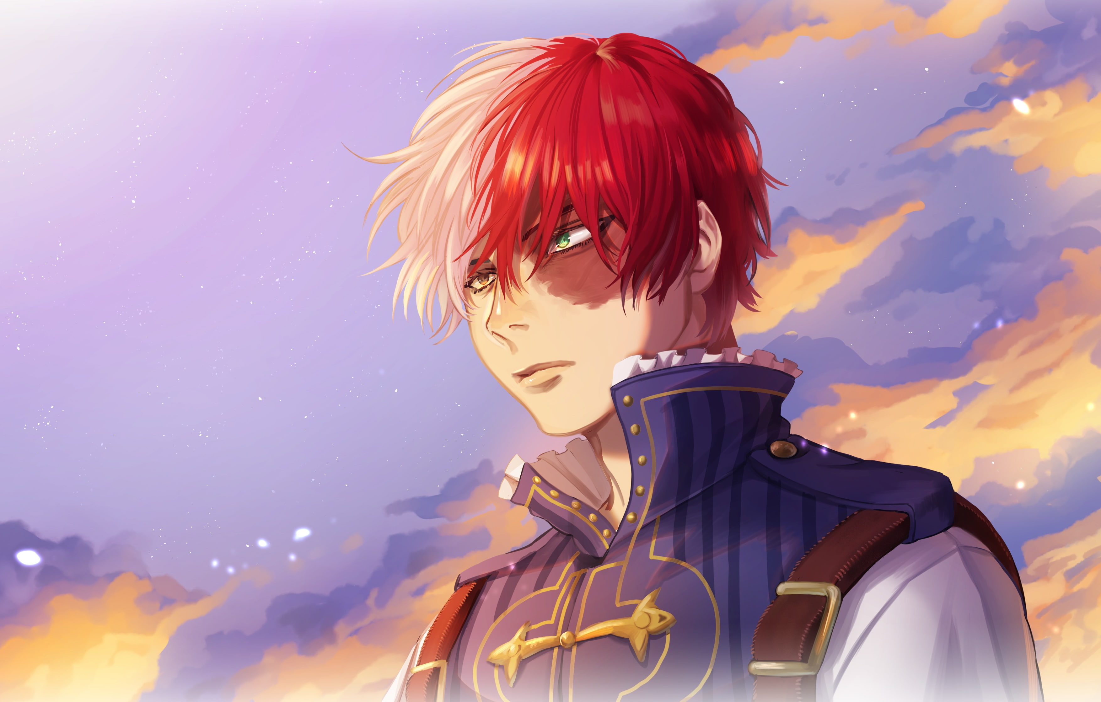 look, background, Boku no Hero Academy, 2K, My hero Academy, guy, Todoroki Shoto, anime, HD Wallpaper