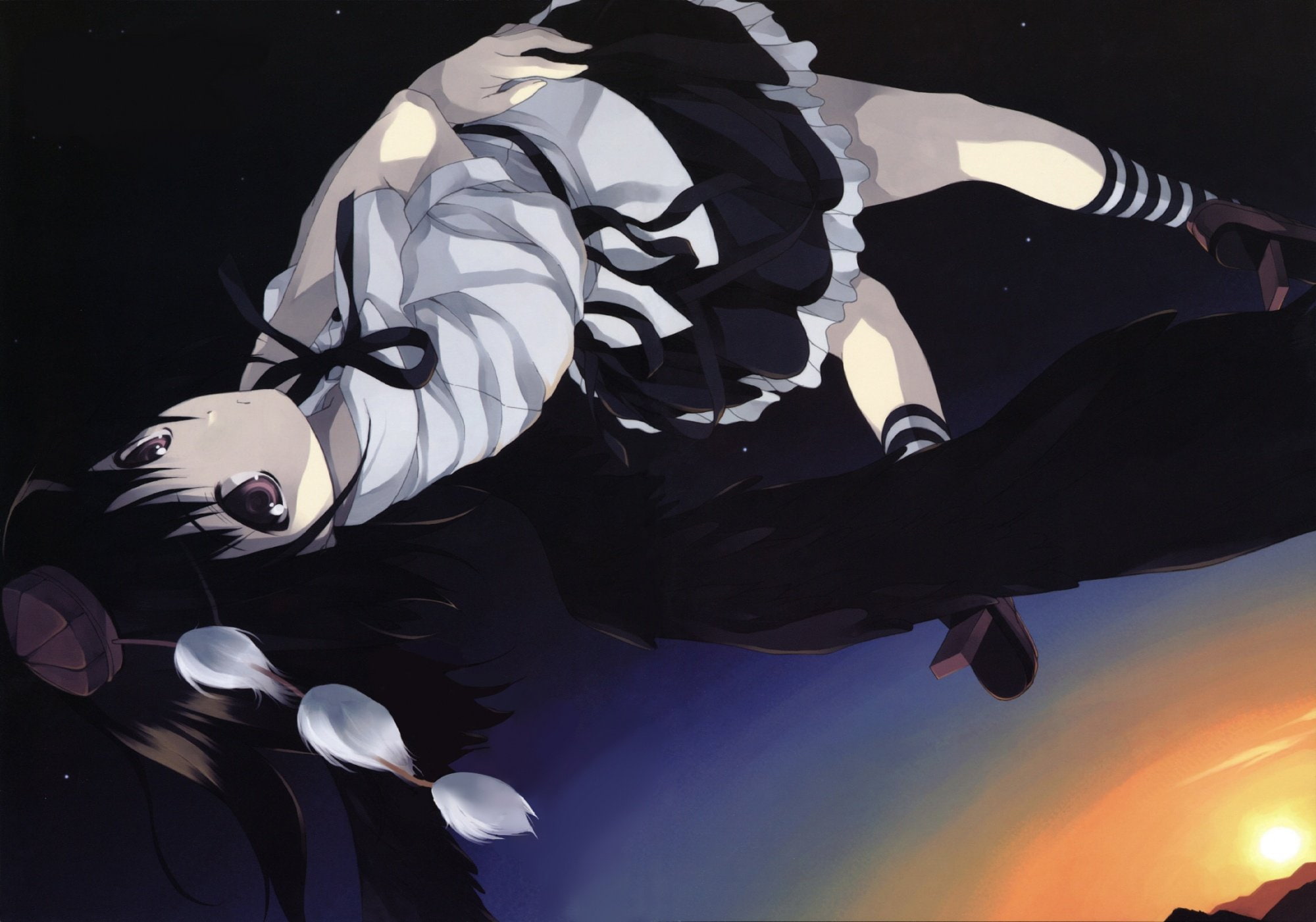 striped, legwear, shameimaru, video, games, aya, 1080P, tengu, touhou, HD Wallpaper