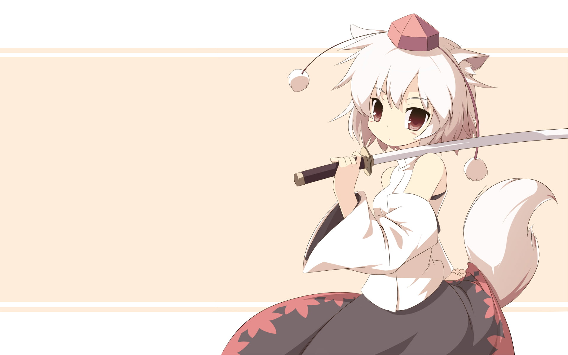 touhou, momiji, clothes, tengu, inubashiri, japanese, sleeves, games, detached, 1080P, ears, animal, HD Wallpaper