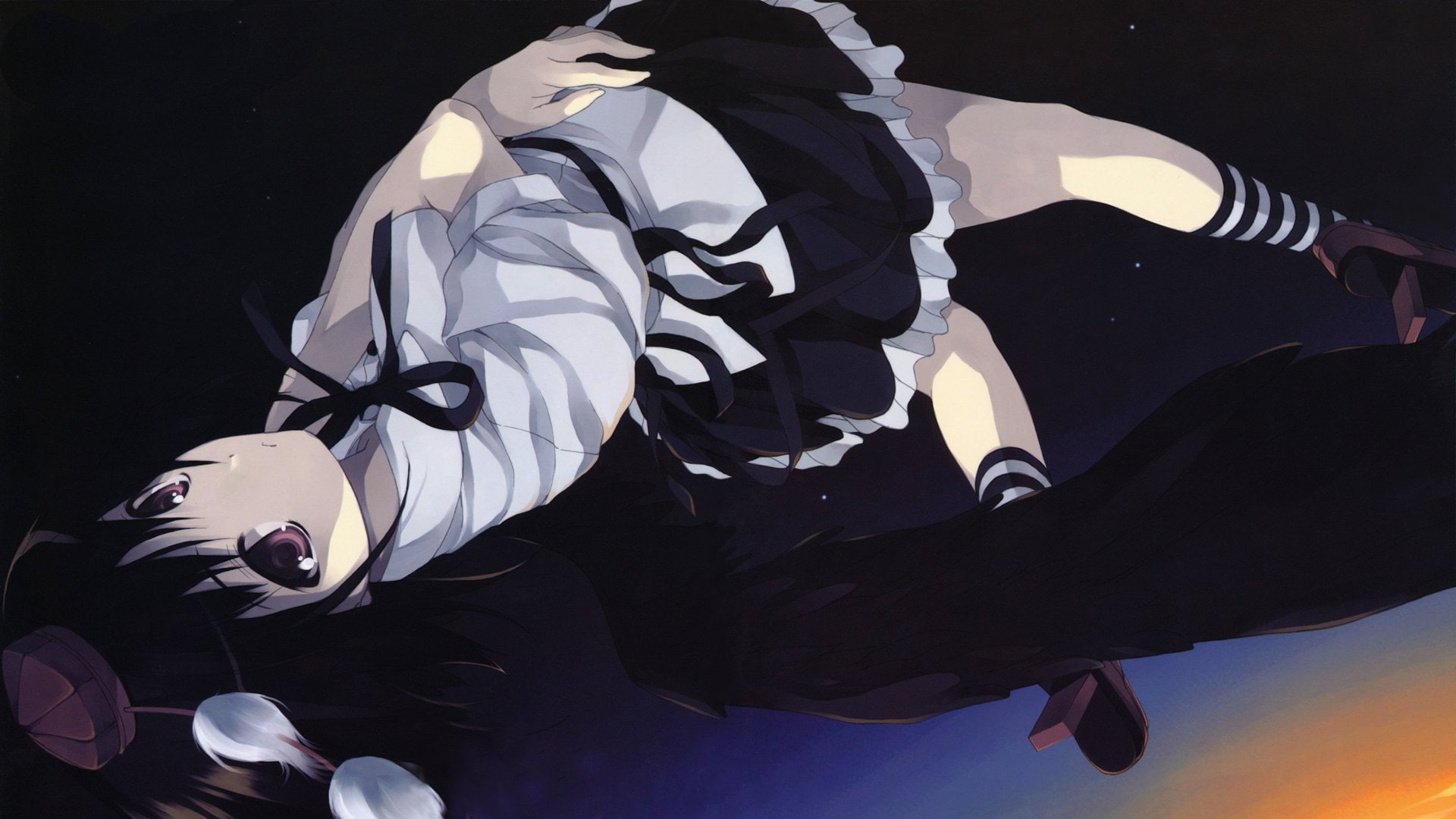touhou, striped, video, aya, legwear, shameimaru, games, geta, 1080P, tengu, HD Wallpaper