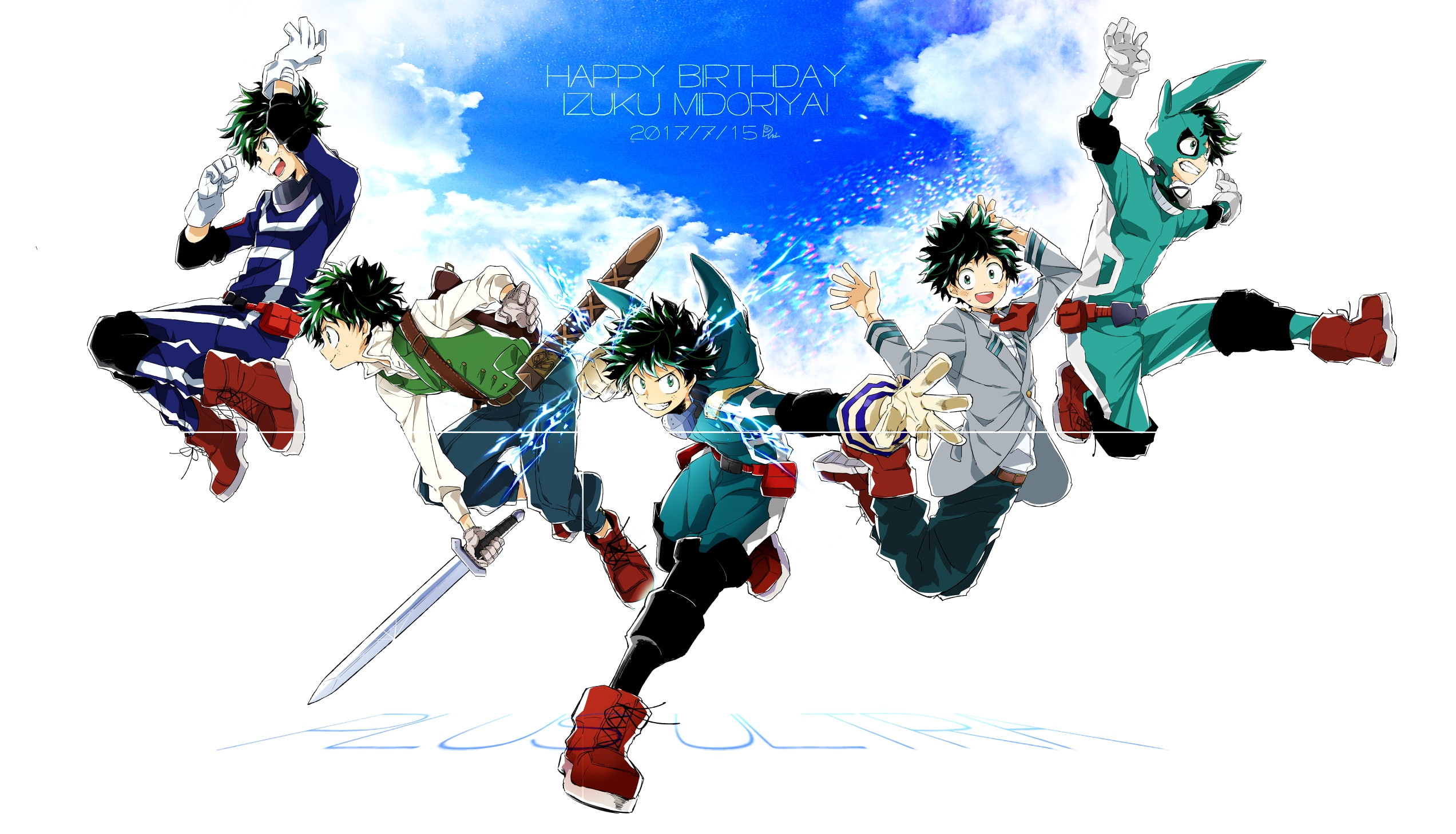 guy, My Hero Academy, Midori Isuku, the sky, Boku No Hero Academy, 1080P, HD Wallpaper