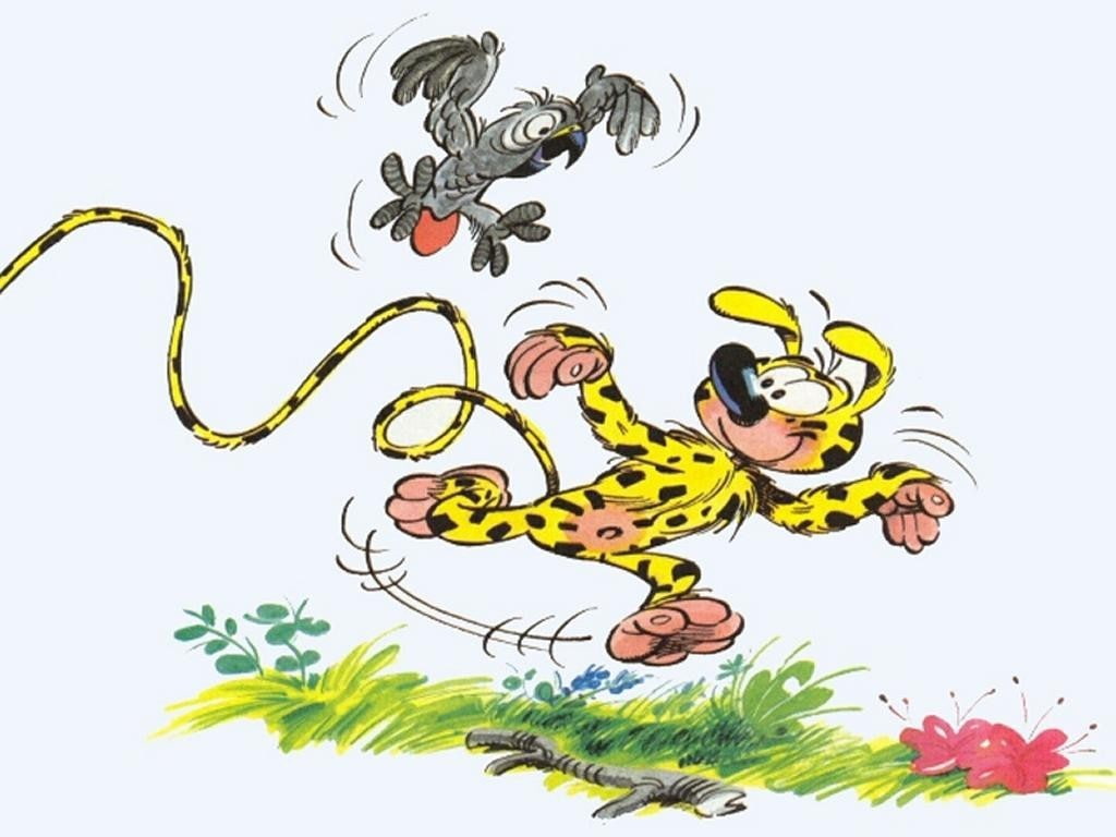 art, entertainment, adorable, cartoon, hd, franquin, 480P, Andre Franquin, andre, marsupilami, Bird, animals, animal, HD Wallpaper