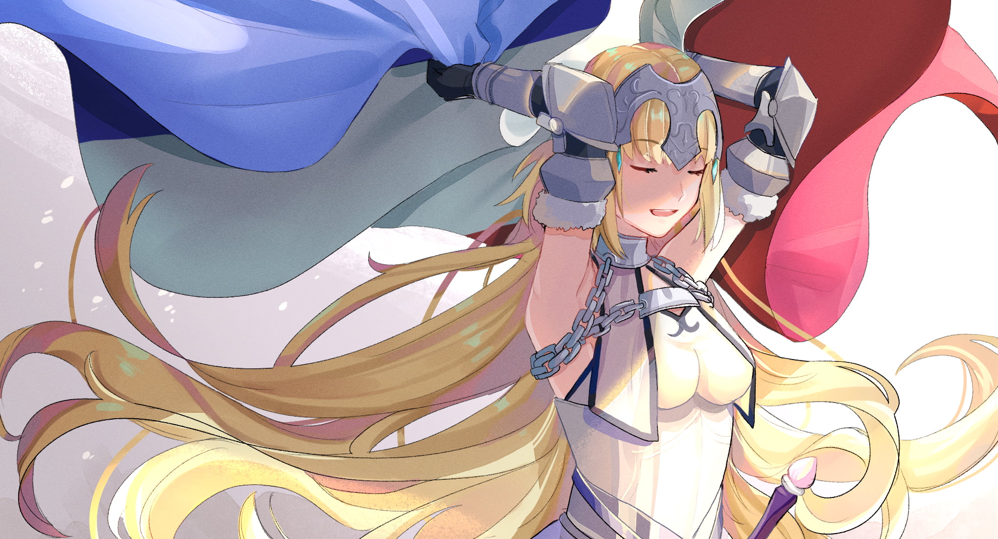 Flag Of France, Fate/Grand Order, Armor, Fate Series, Blonde, Jeanne dArc (Fate Series), Headpiece, 1080P, Long Hair, HD Wallpaper