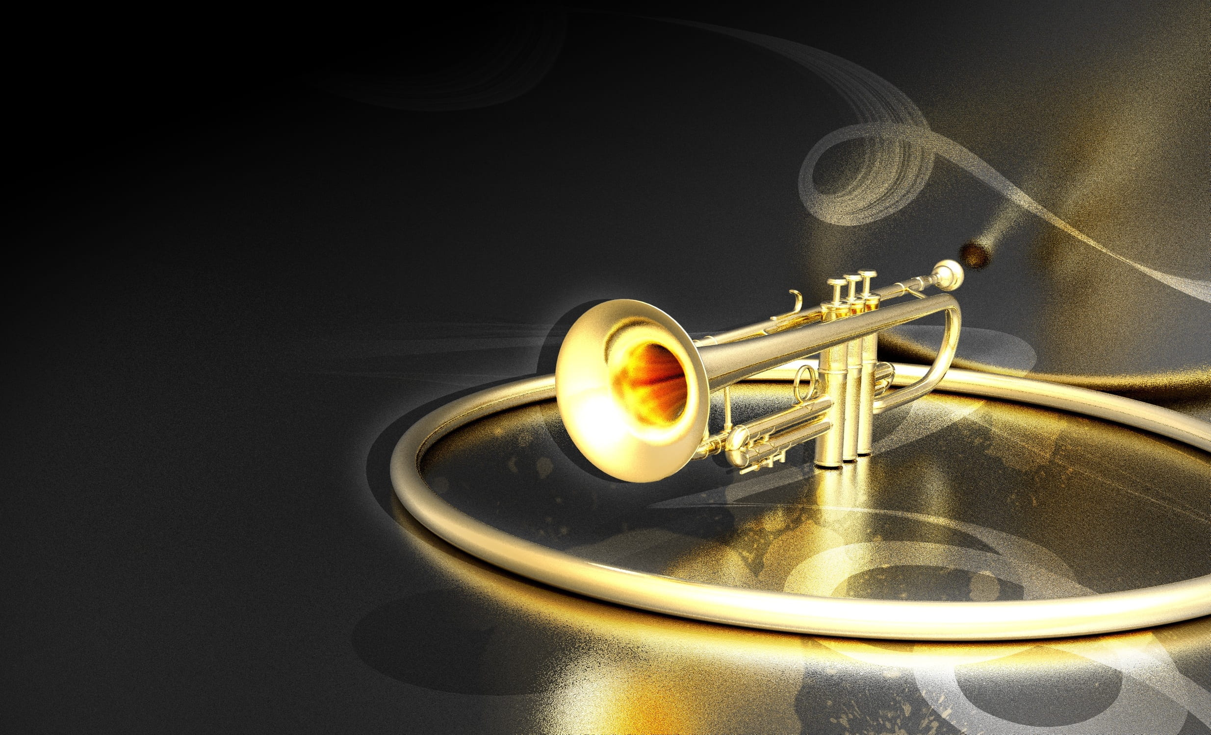 no people, equipment, black background, shape, single object, trumpet, technology, arts culture and entertainment, 1080P, flame, heat - temperature, motion, HD Wallpaper