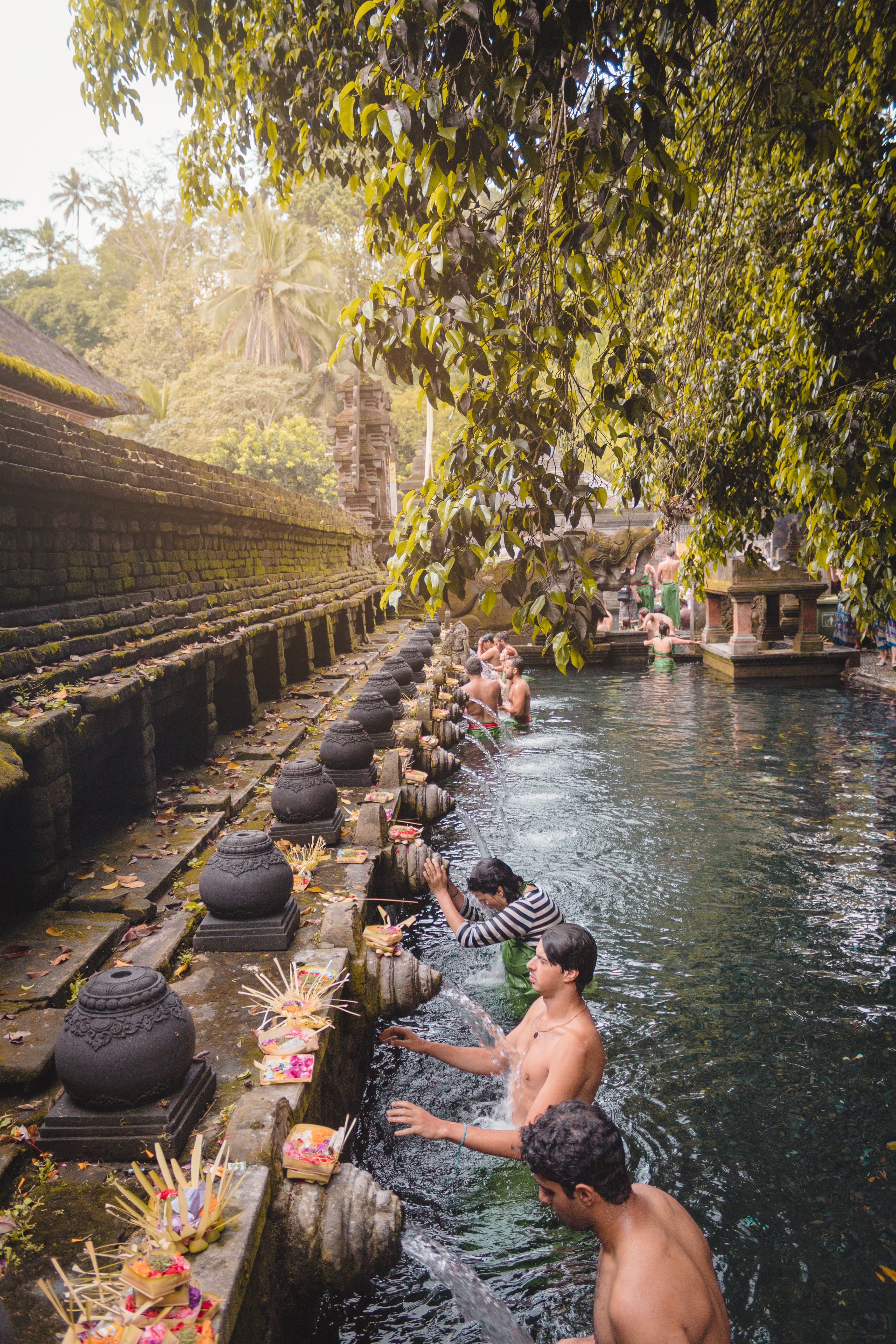 day, asia, watertemple, bali, water, tirtaempul, lifestyles, indonesia, travel, men, adult, outdoors, people, women, temple, bath, built structure, transportation, Phone HD Wallpaper