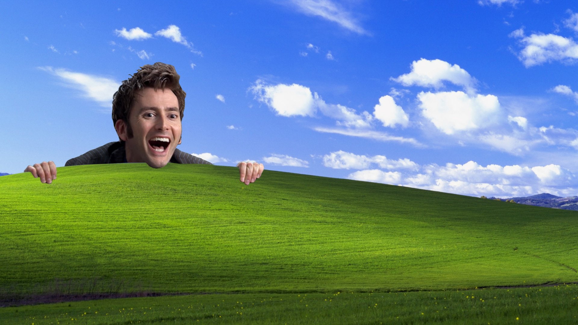shouting, Dr. Who, emotion, grass, young adult, adult, mouth, mouth open, Humor, surprise, fun, facial expression, plant, cloud - sky, ecstatic, green color, HD Wallpaper