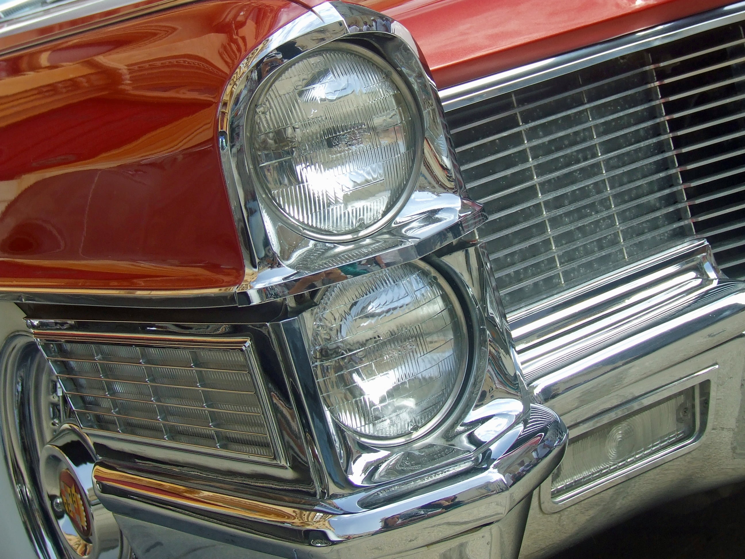 close-up, classical, vintage, oldtimer, american, antique, style, reflection, mode of transportation, classic, usa, transport, 2K, metal, electric lamp, HD Wallpaper