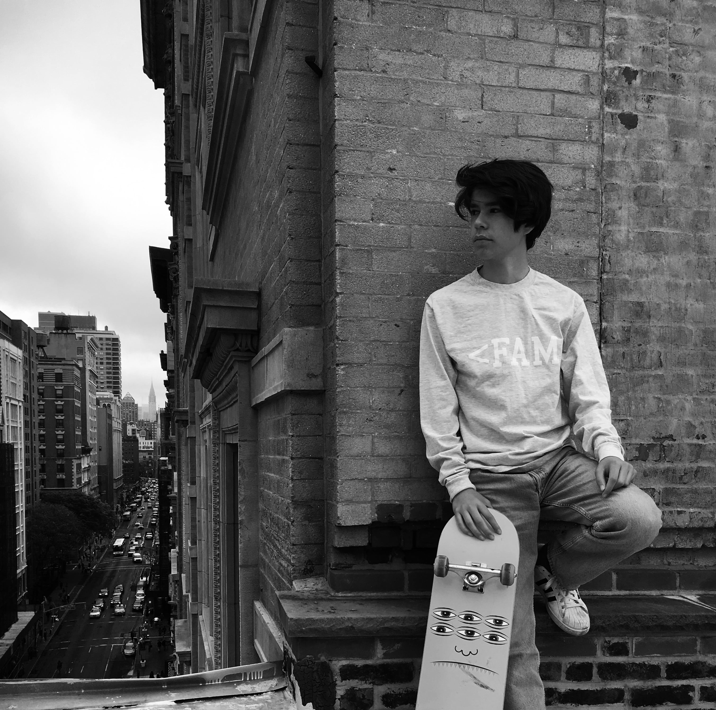 headshot, new, leaning, truck, skateboard, architecture, usa, male, new york, looking, show, sui, lifestyles, young men, clothing, bridge, three quarter length, HD Wallpaper