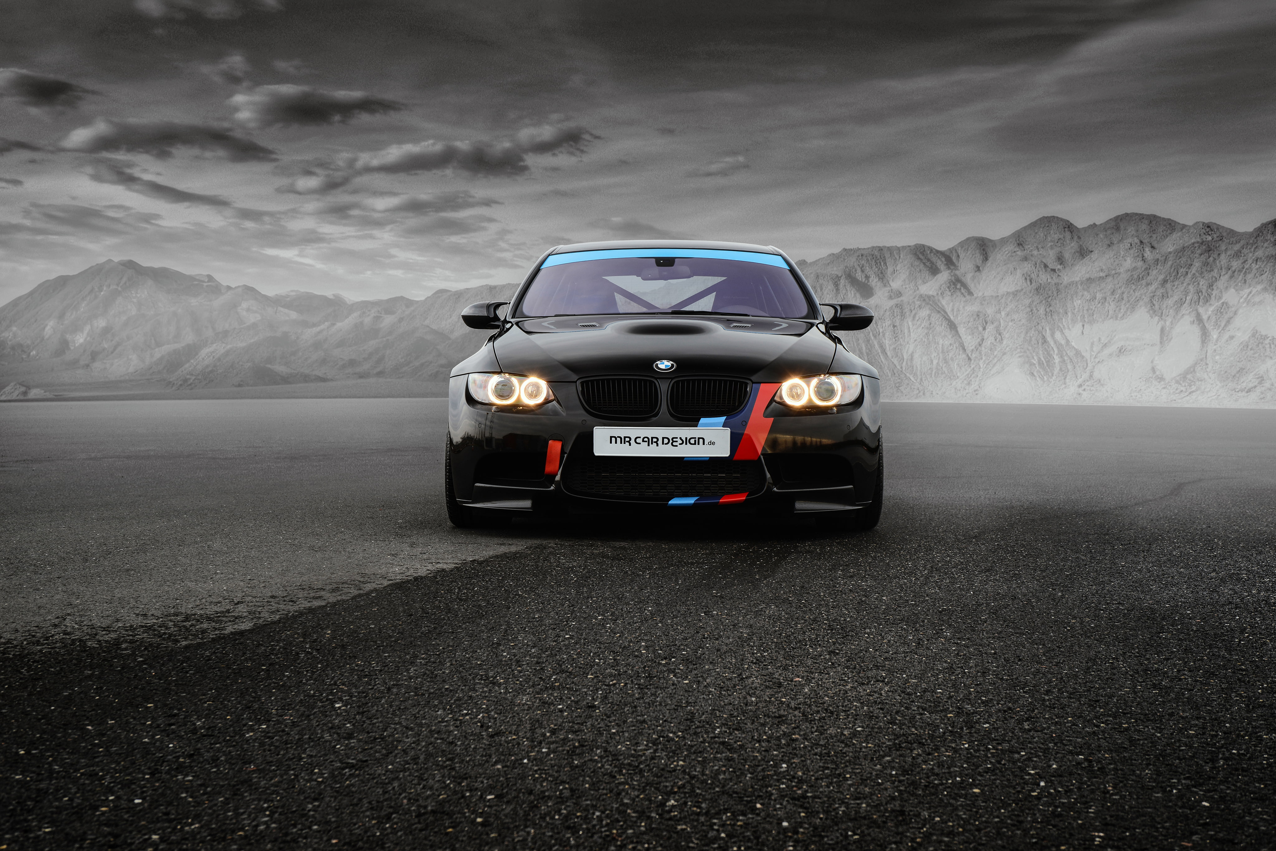 car, 4K, Black, MR Car Design, Sedan, BMW, E90, HD Wallpaper