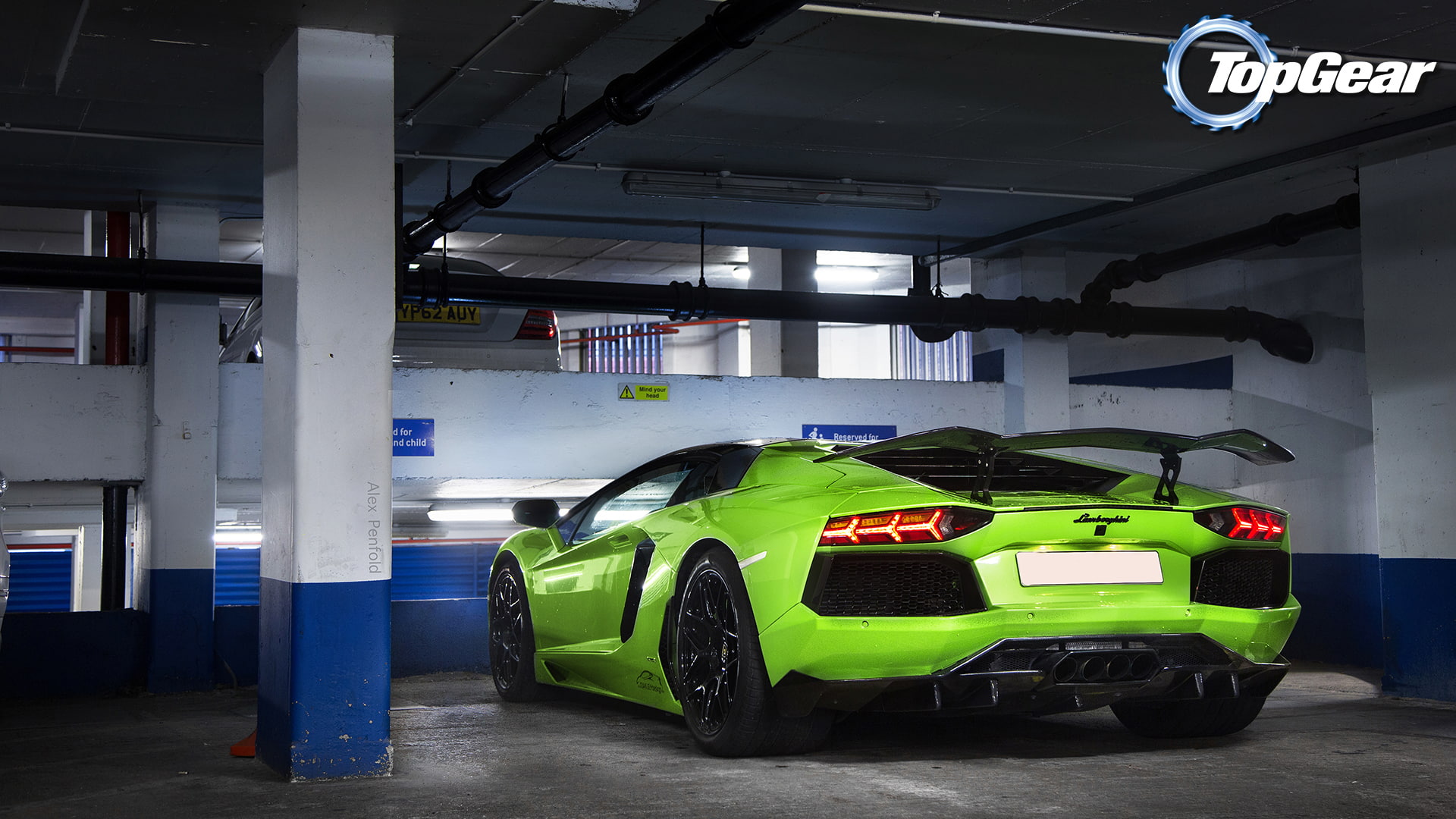 rear view, Lamborghini, 1080P, Aventador, background, the best TV show, Top Gear, Parking, HD Wallpaper