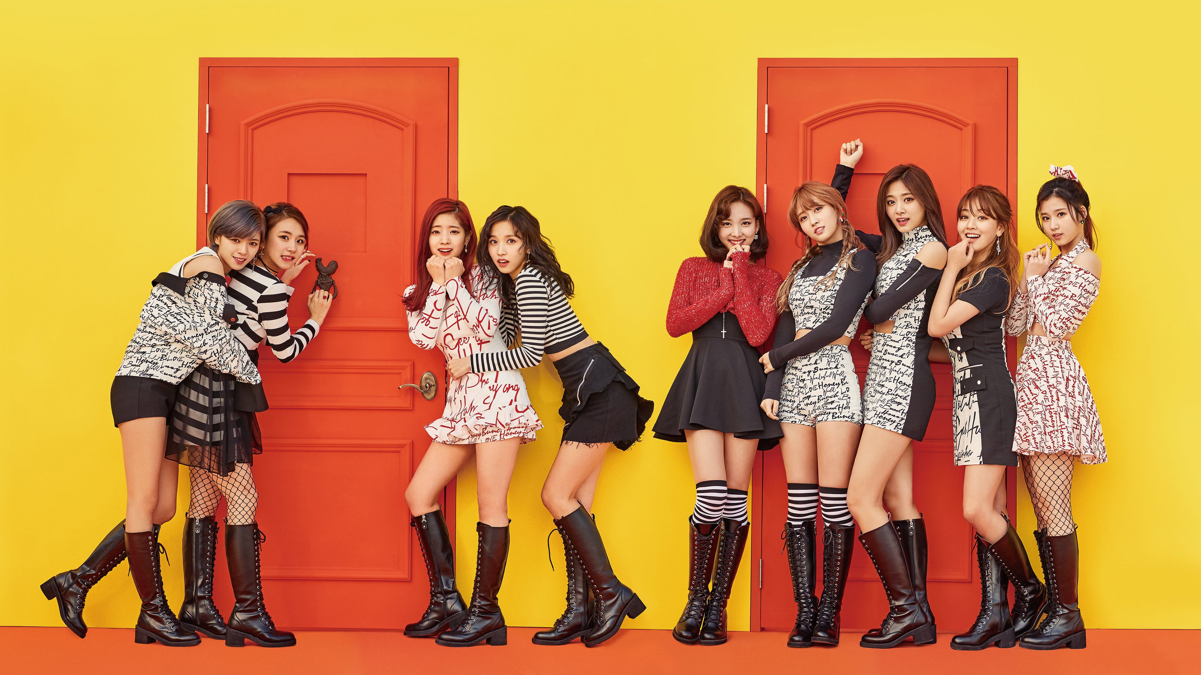 Twice (Band), Woman, Band (Music), Twice, Boots, K-Pop, 4K, Asian, Brunette, HD Wallpaper
