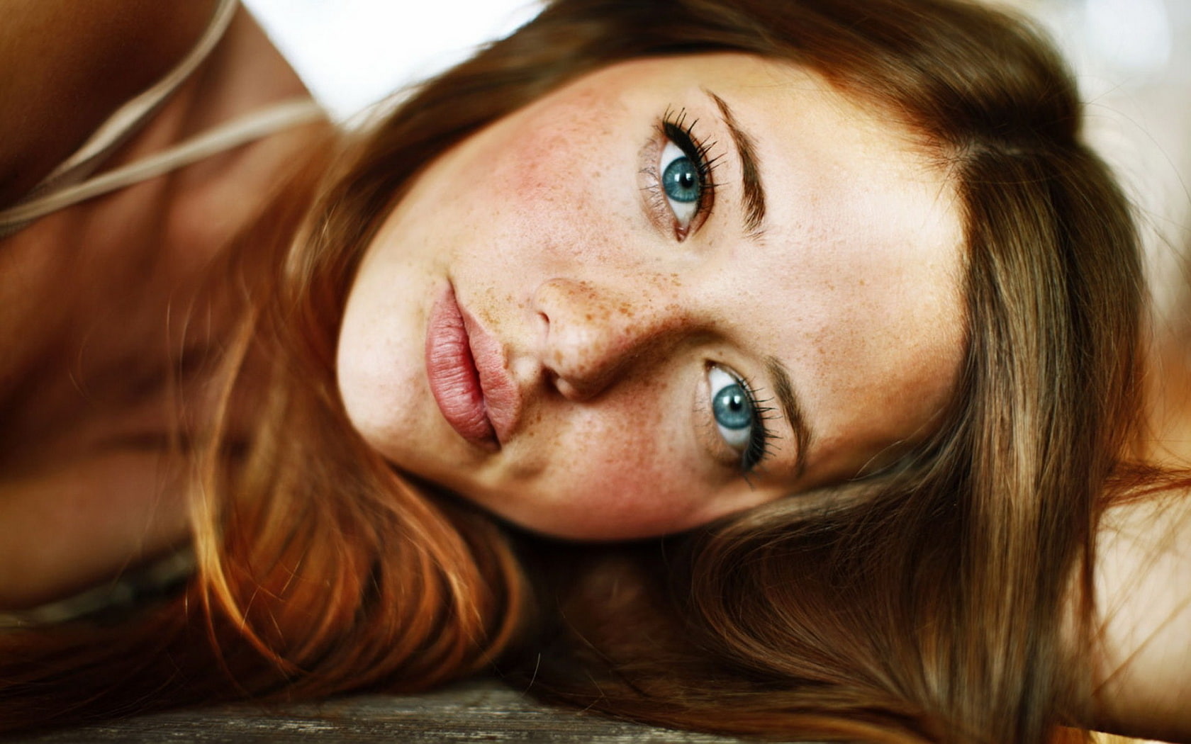 eyes, beautyful, 720P, face, girl, blonde, hansen, blue, lindsay, woman, HD Wallpaper