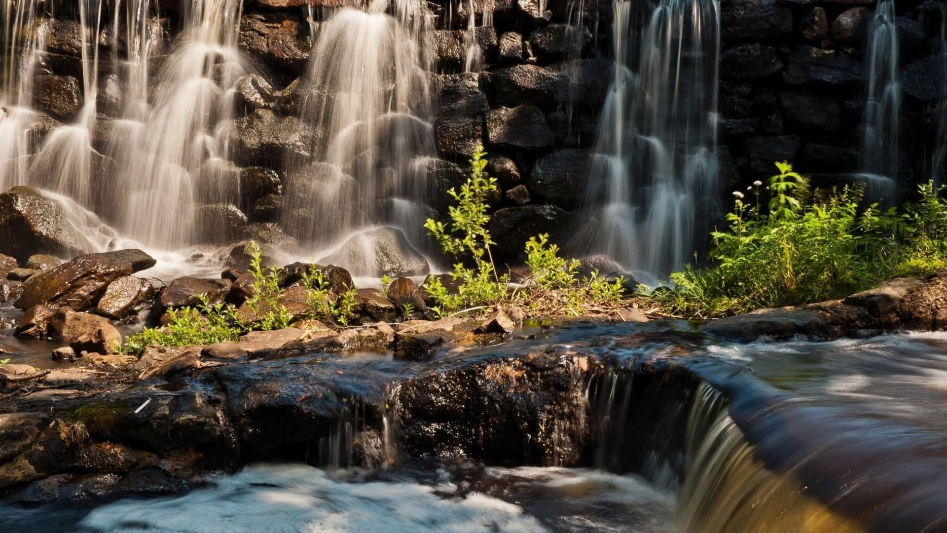 blurred motion, motion, rock - object, environment, solid, beautyful, nature, power in nature, outdoors, water, river, rainforest, rock, foam, flowing, HD Wallpaper