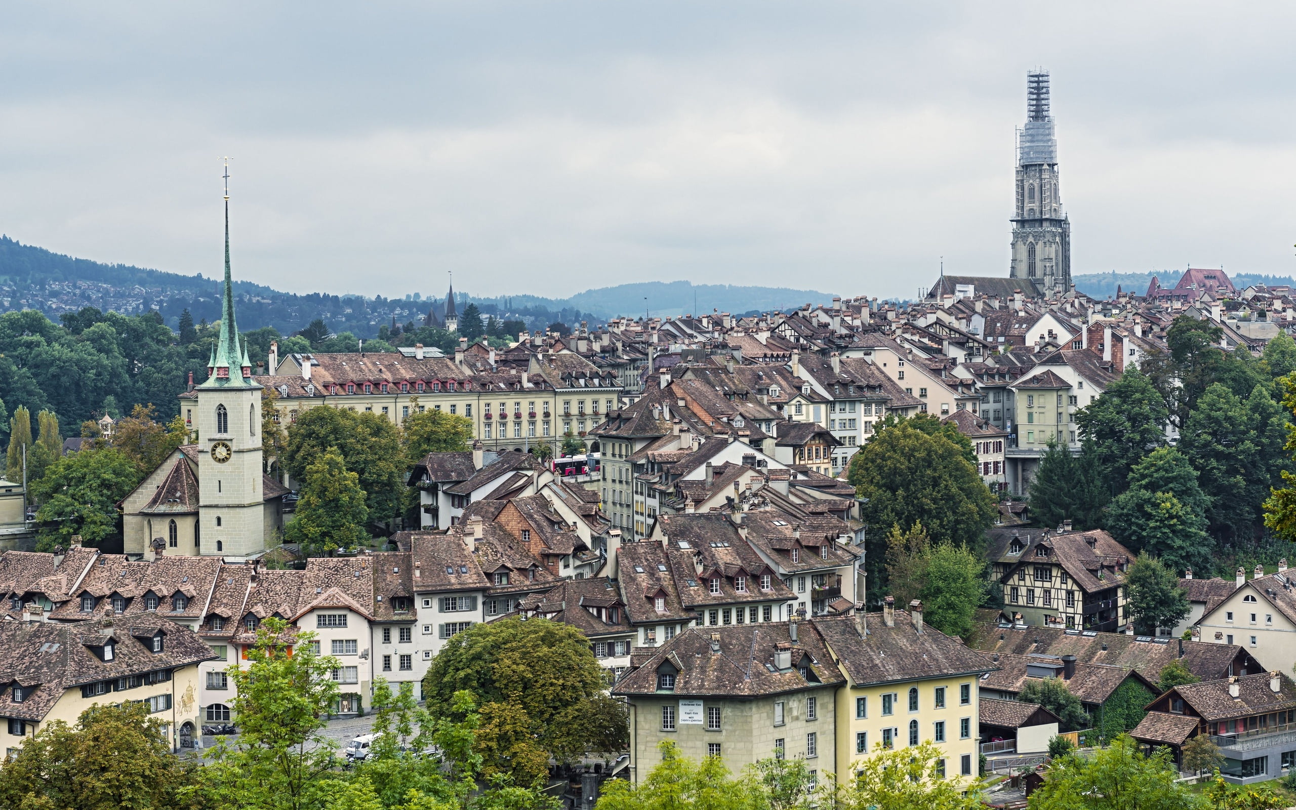 townscape, building exterior, switzerland, city, beautiful, religion, tourism, beautyful, white, tree, Cityscapes, outdoors, travel, residential district, HD Wallpaper