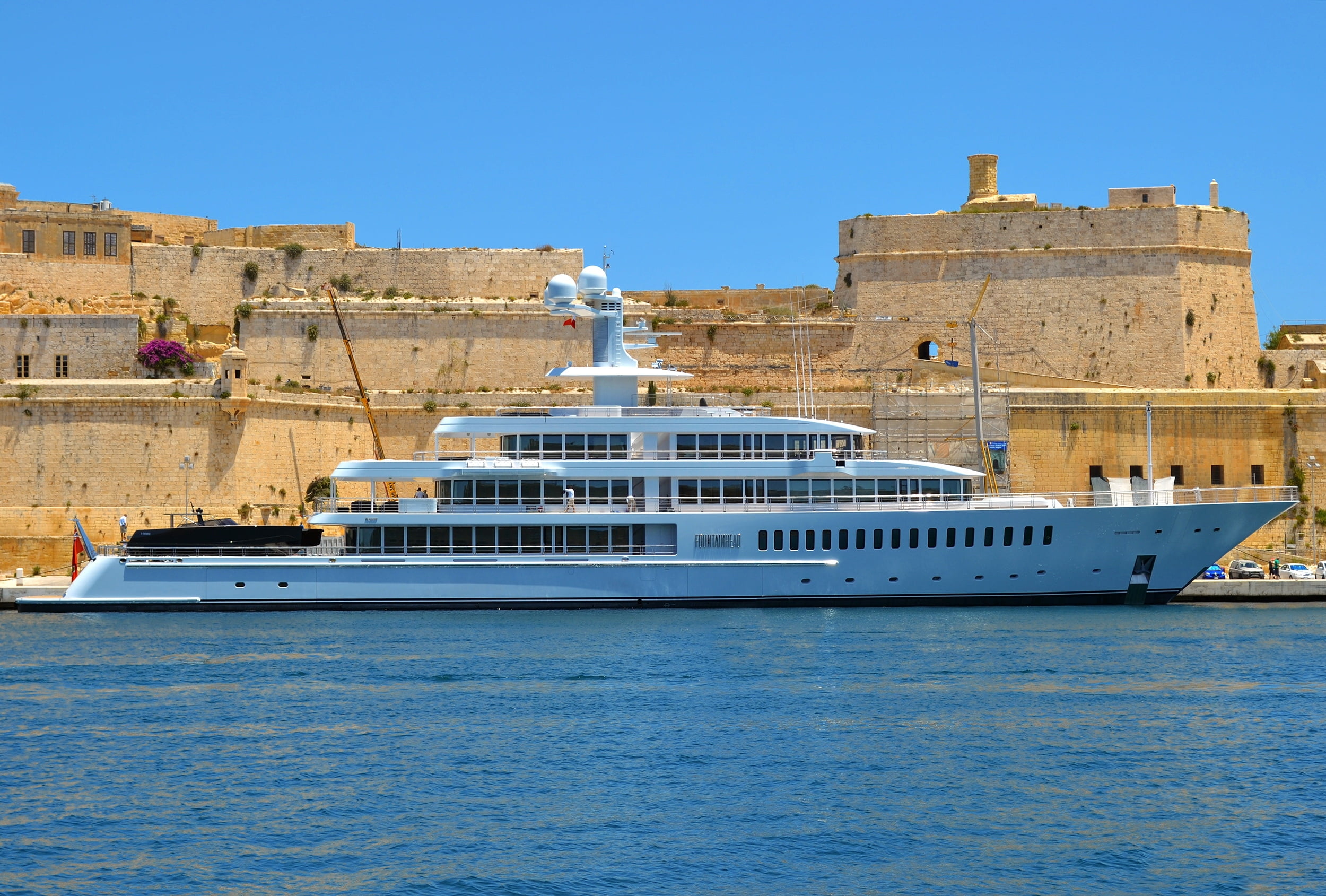 journey, cultures, coastline, sky, built structure, the past, white, tourism, vacations, island, summer, sea, fort, harbor, transportation, 1080P, cruise Ship, HD Wallpaper