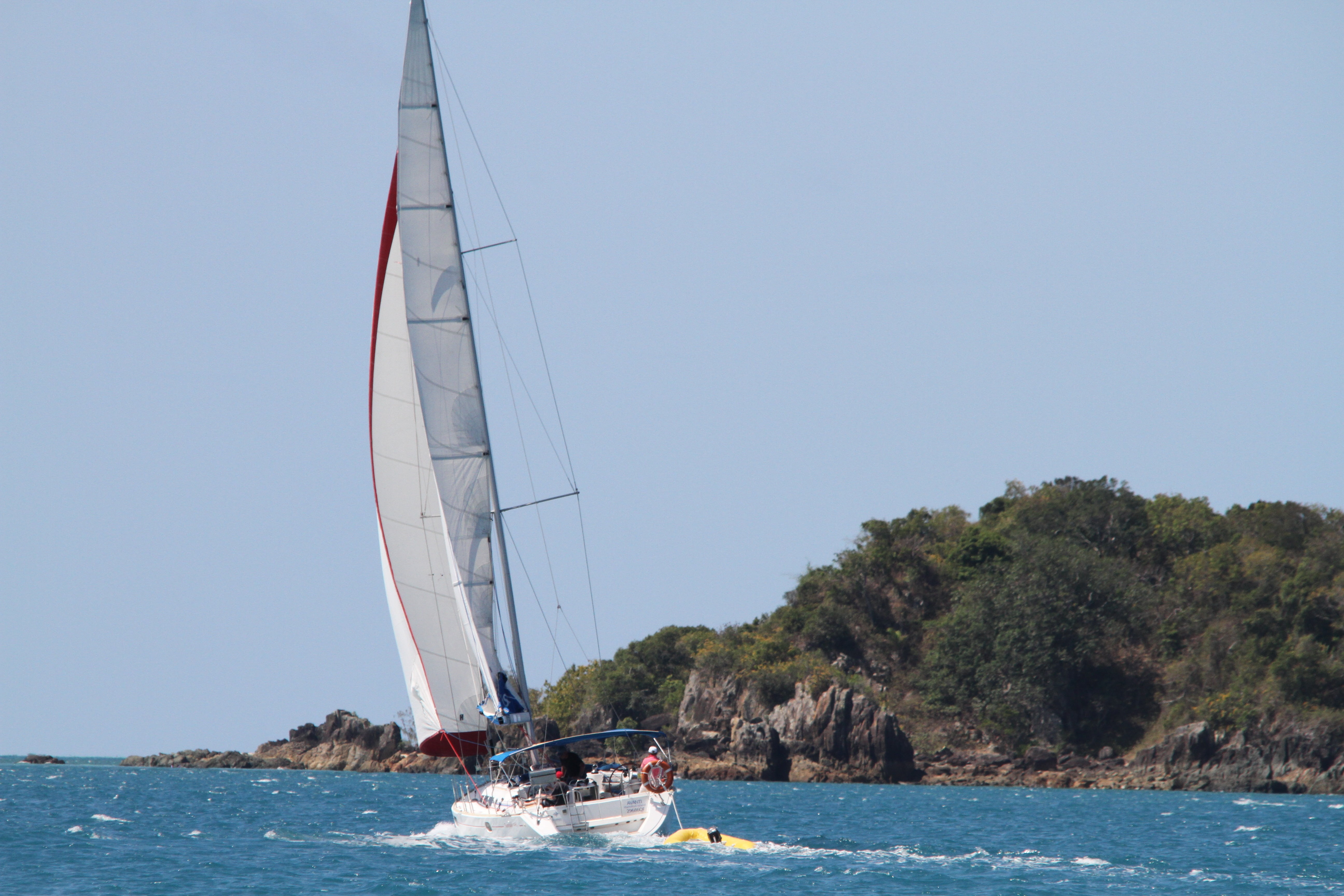 yacht, water, great barrier reef, outdoors, sky, body, day, teamwork, regatta, sunshine, 5K, daytime, travel, tree, leisure activity, clear sky, whitehaven beach, HD Wallpaper