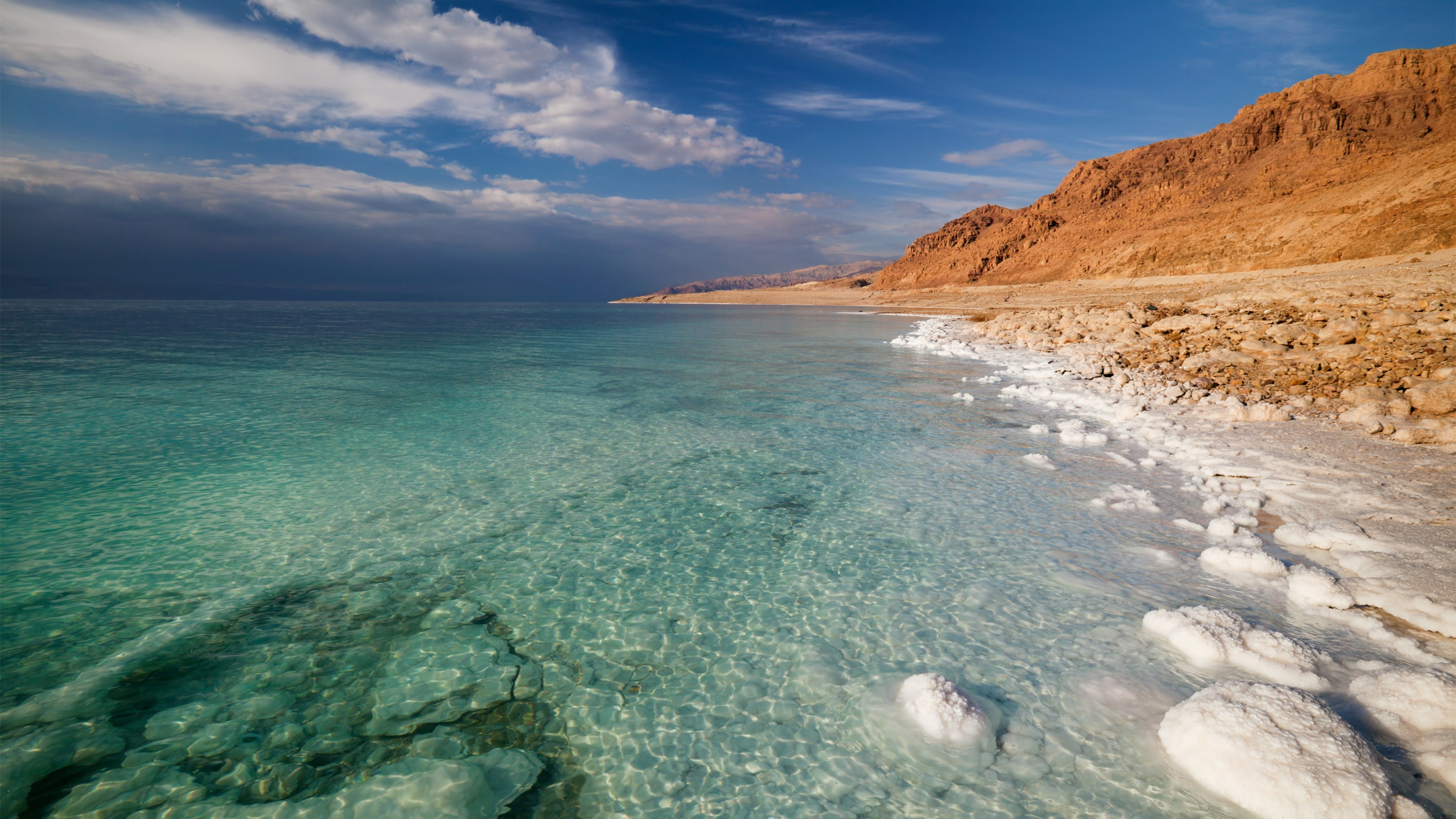 jordan, beach, coast, sea, 4K, dead sea, asia, salt, shore, HD Wallpaper
