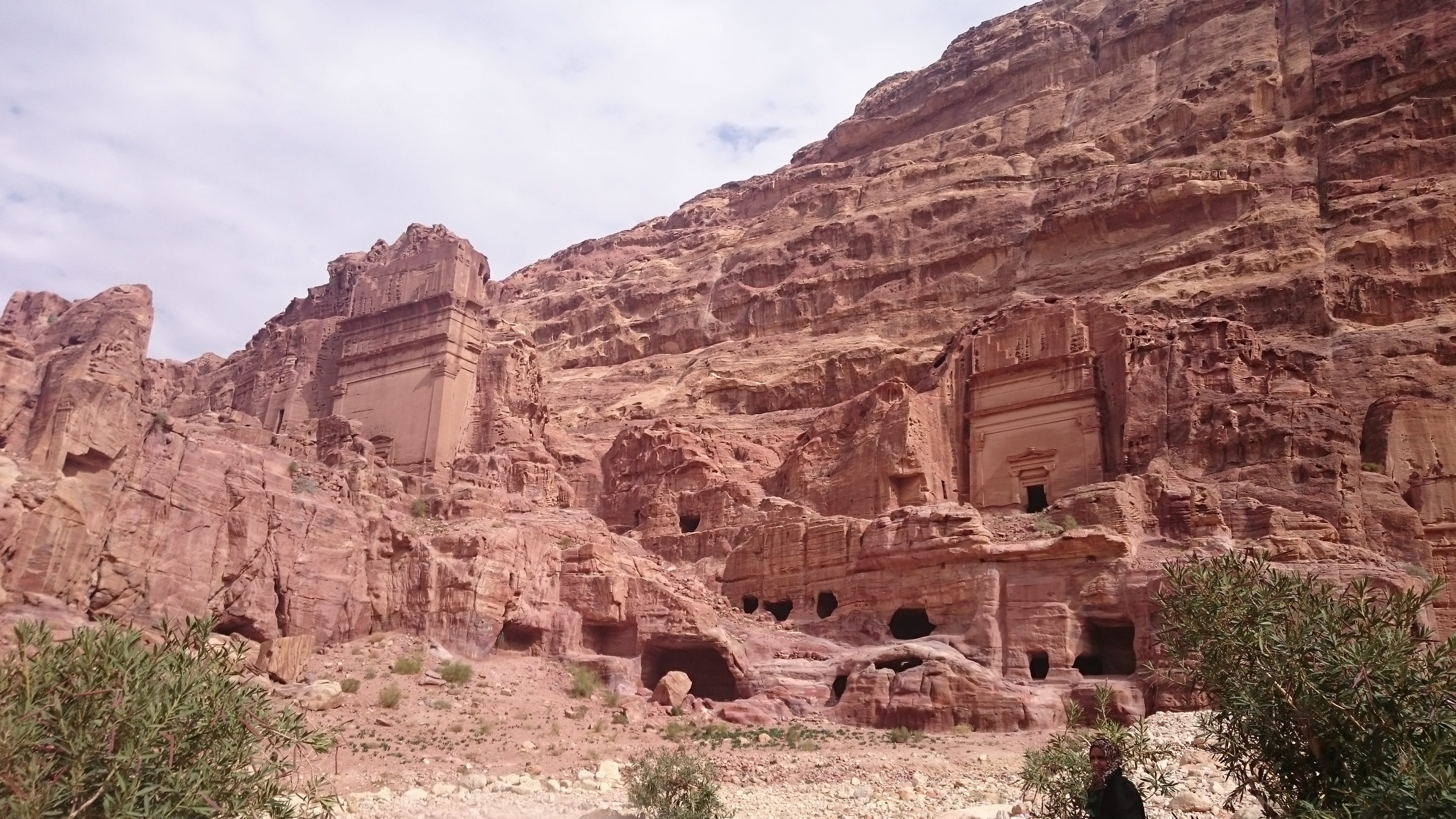 building exterior, archaeology, petra, sandstone, travel destinations, old ruin, travel, rock formation, cloud - sky, solid, arid climate, built structure, HD Wallpaper