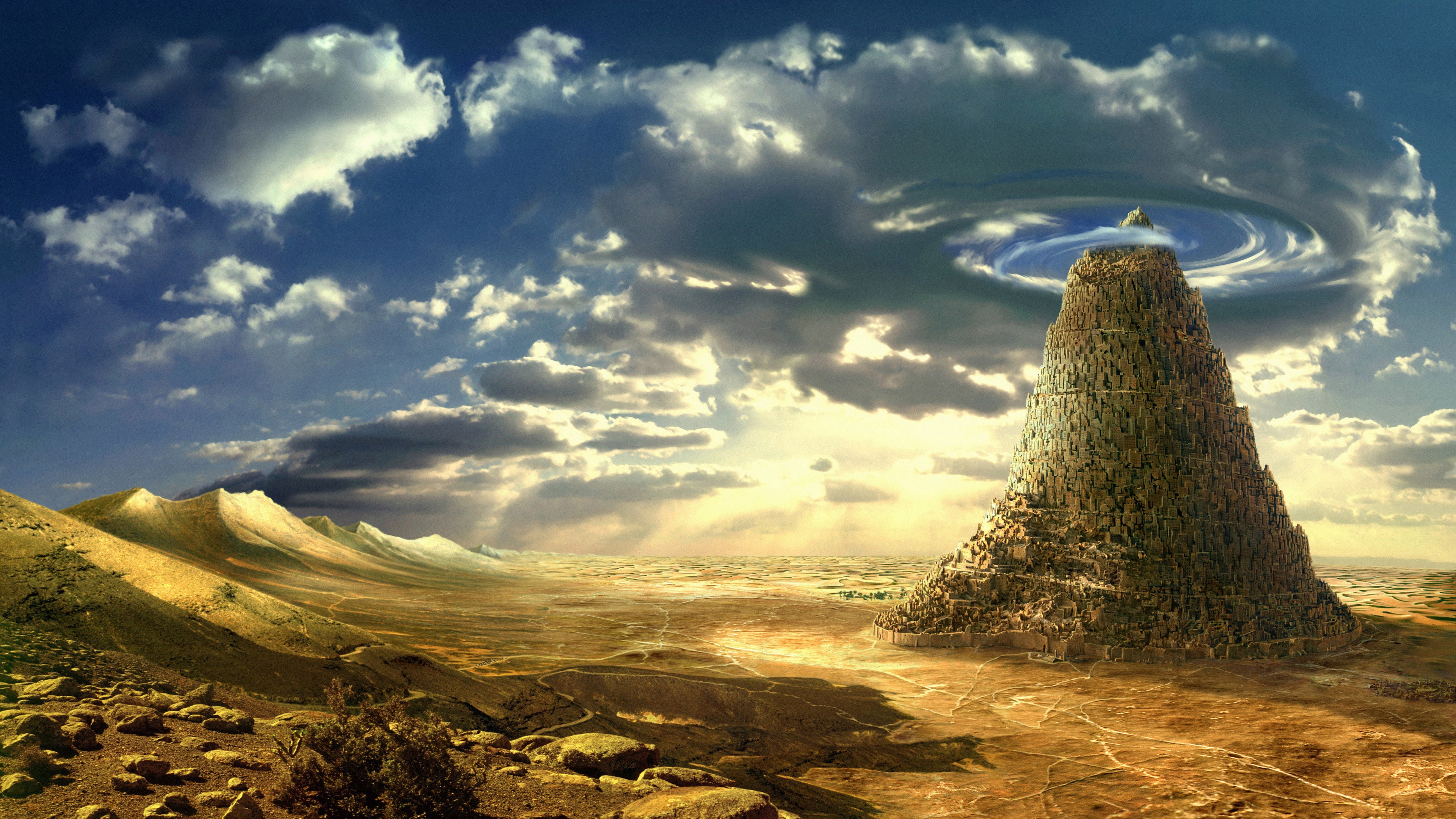 tower, 4K, babel, fantasy, HD Wallpaper
