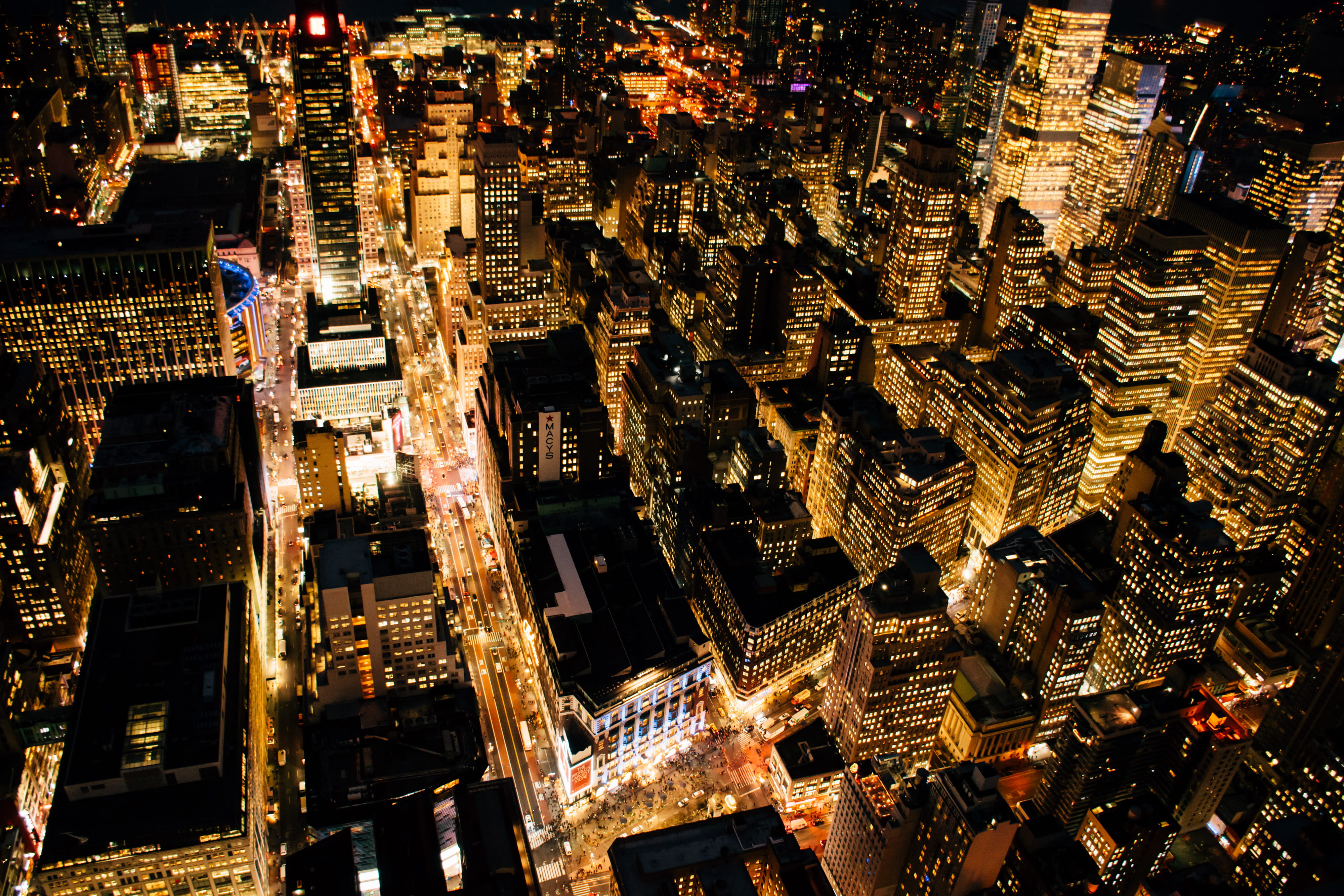 view, manhattan - New York City, photo, no People, city, new York State, building Exterior, travel Destinations, settlement, financial District, night, HD Wallpaper