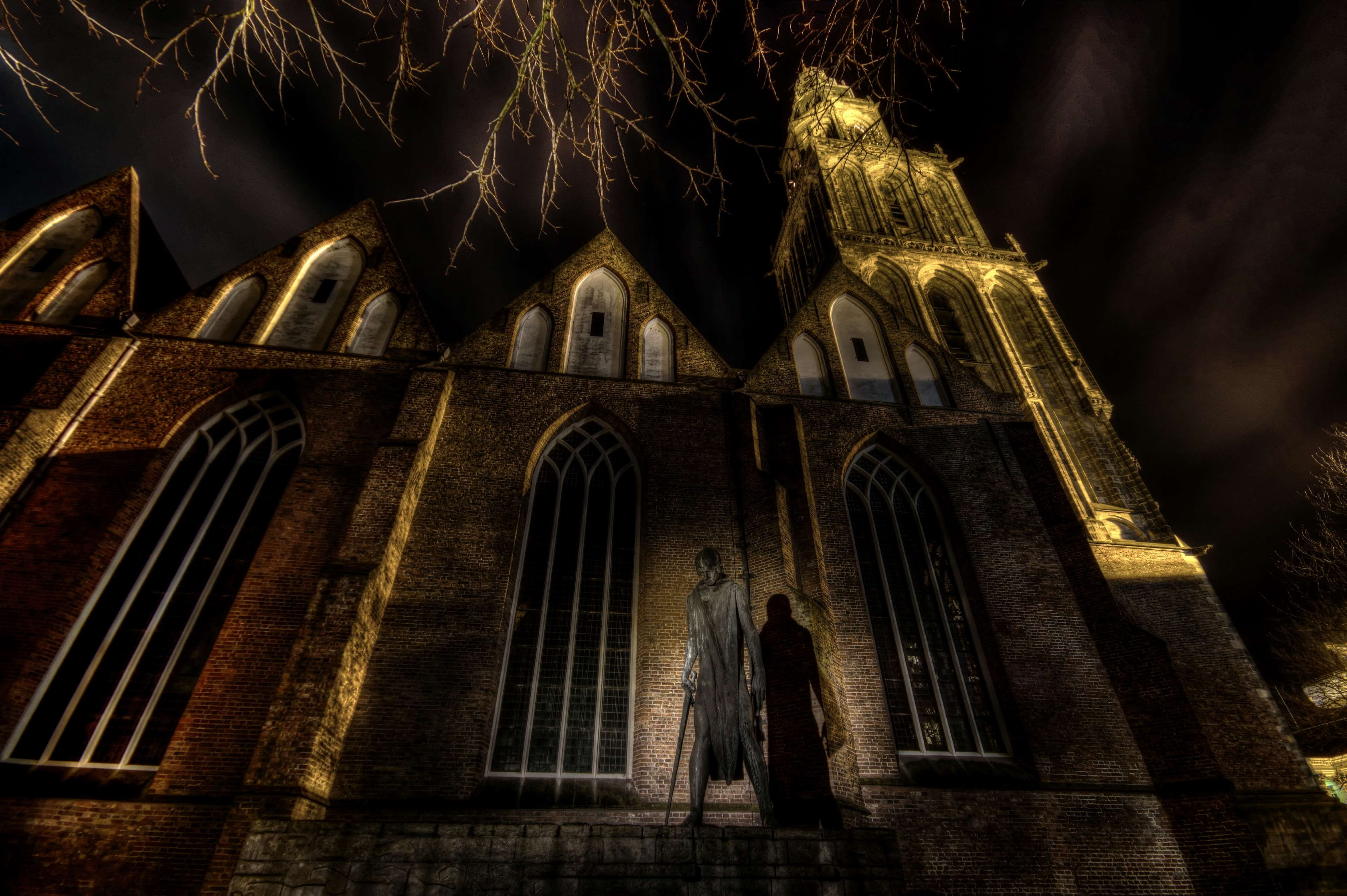 spirituality, outdoors, 4K, illuminated, the past, gothic style, sint joris, religion, nature, built structure, building exterior, martini, architecture, HD Wallpaper