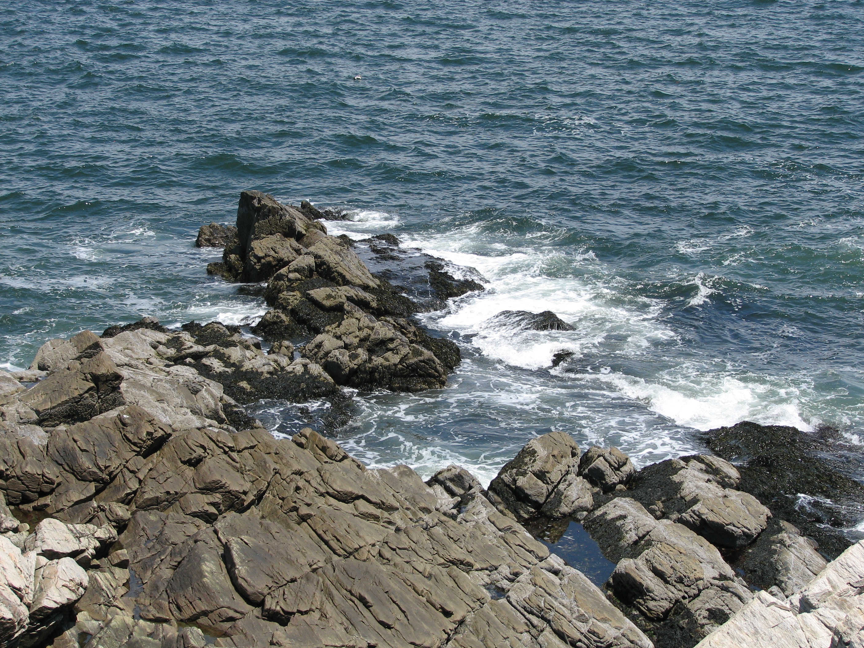 land, rock - object, rocks, high angle view, nature, waves, sea, 2K, blue, day, outdoors, beauty in nature, portland, scenics - nature, aquatic sport, HD Wallpaper
